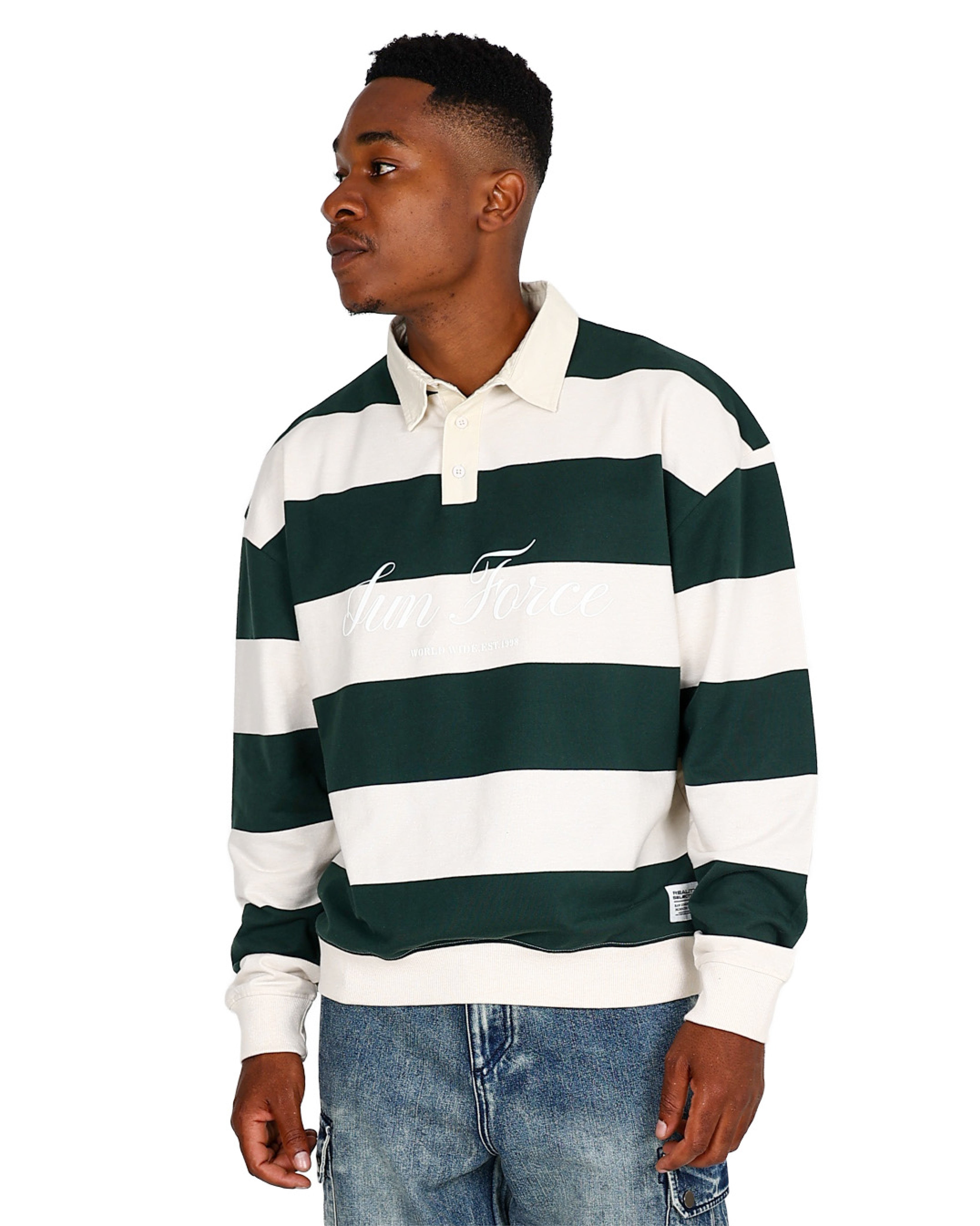 Bottle Green Long Sleeve Rugby Inspired Golfer