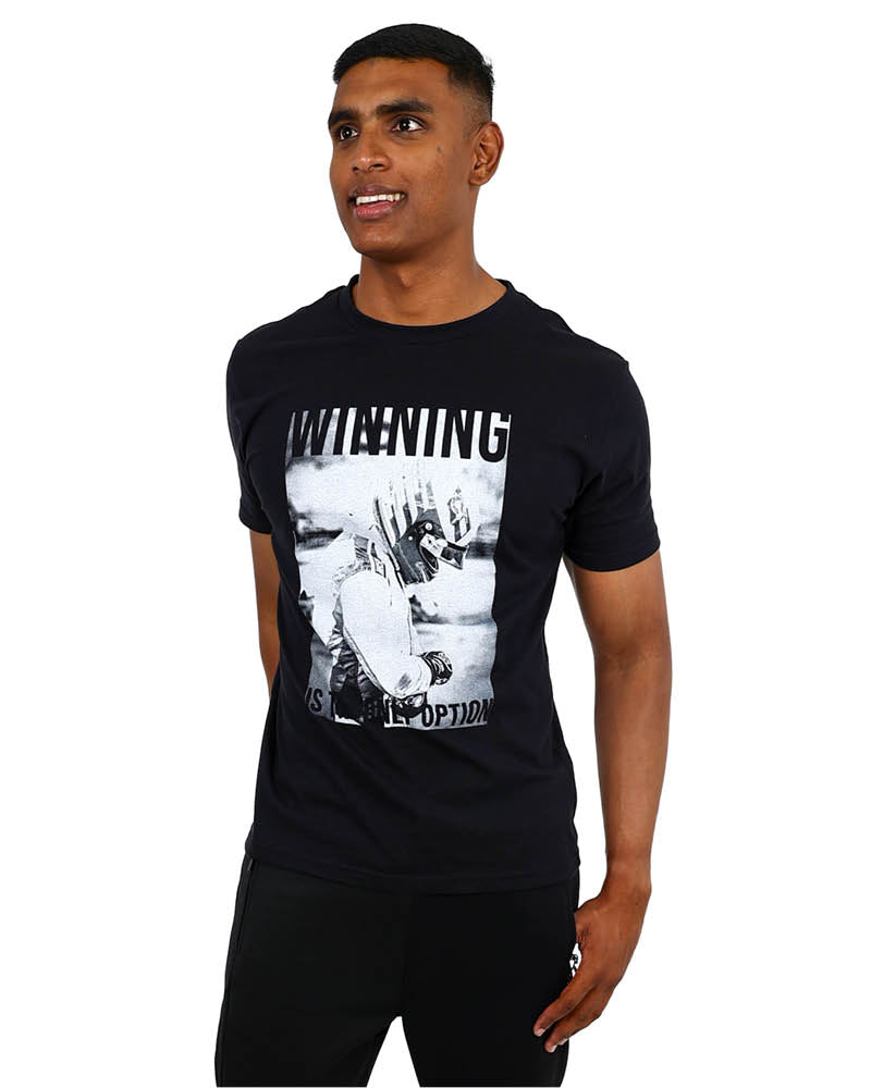Short Sleeve Black "Winning" Graphic T-Shirt