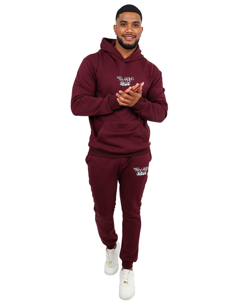 Burgundy Well Being Graphic Jogger