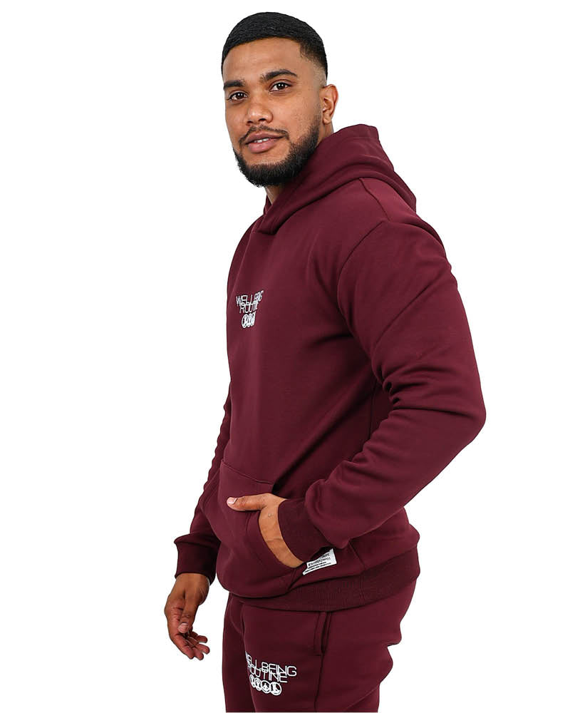 Burgundy Well Being Graphic Hoodie
