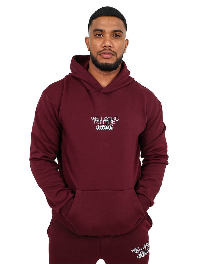 Burgundy Well Being Graphic Hoodie