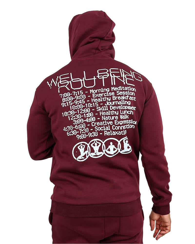 Burgundy Well Being Graphic Hoodie