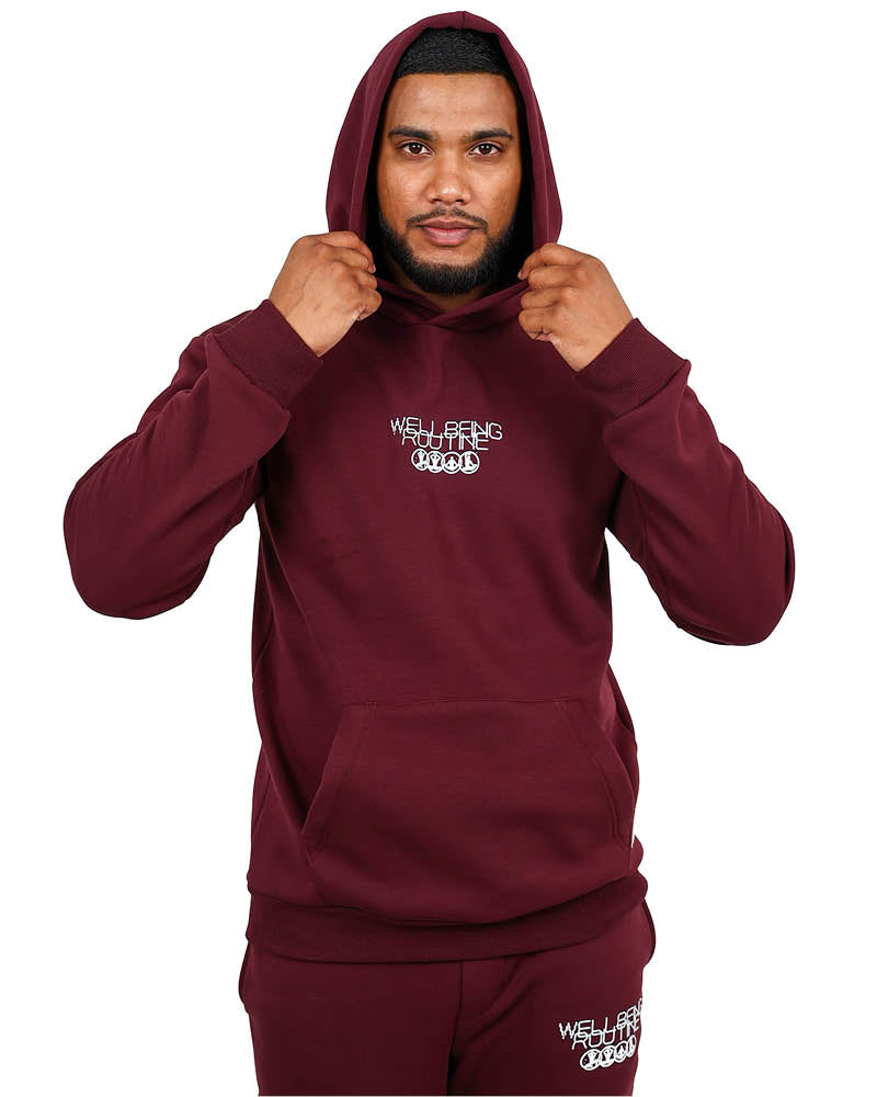 Burgundy Well Being Graphic Hoodie