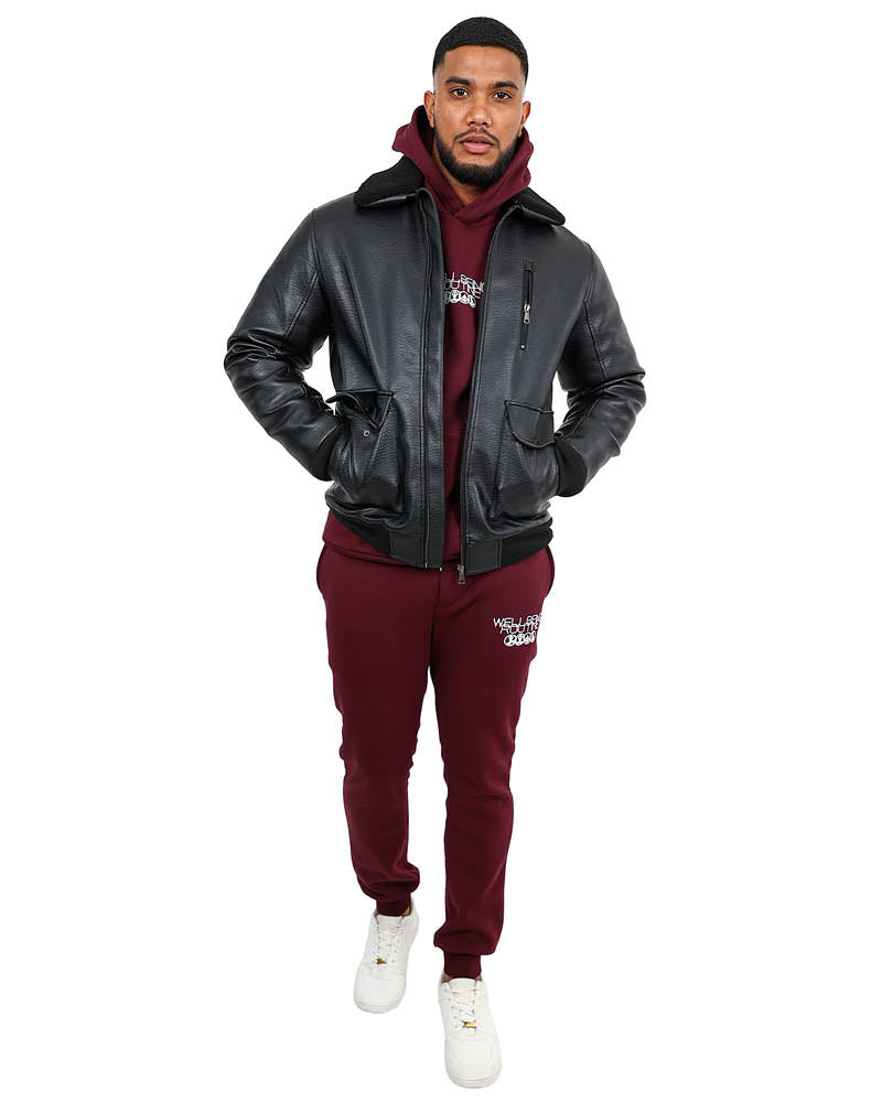Burgundy Well Being Graphic Hoodie