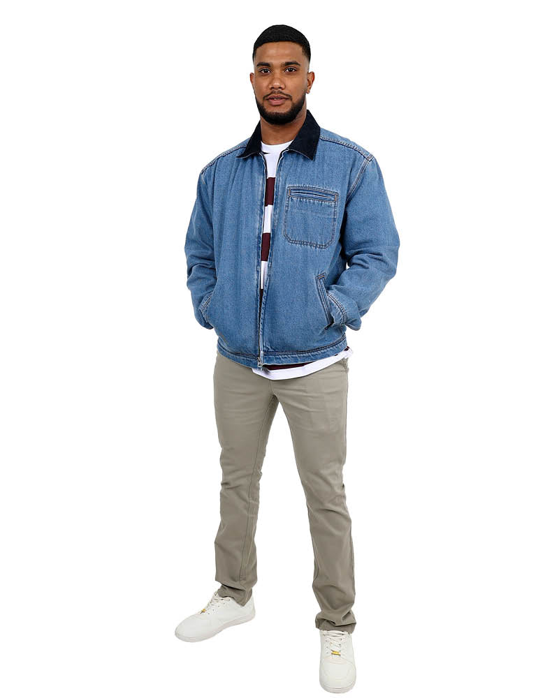 Medium Indigo Zip Through Denim Jacket