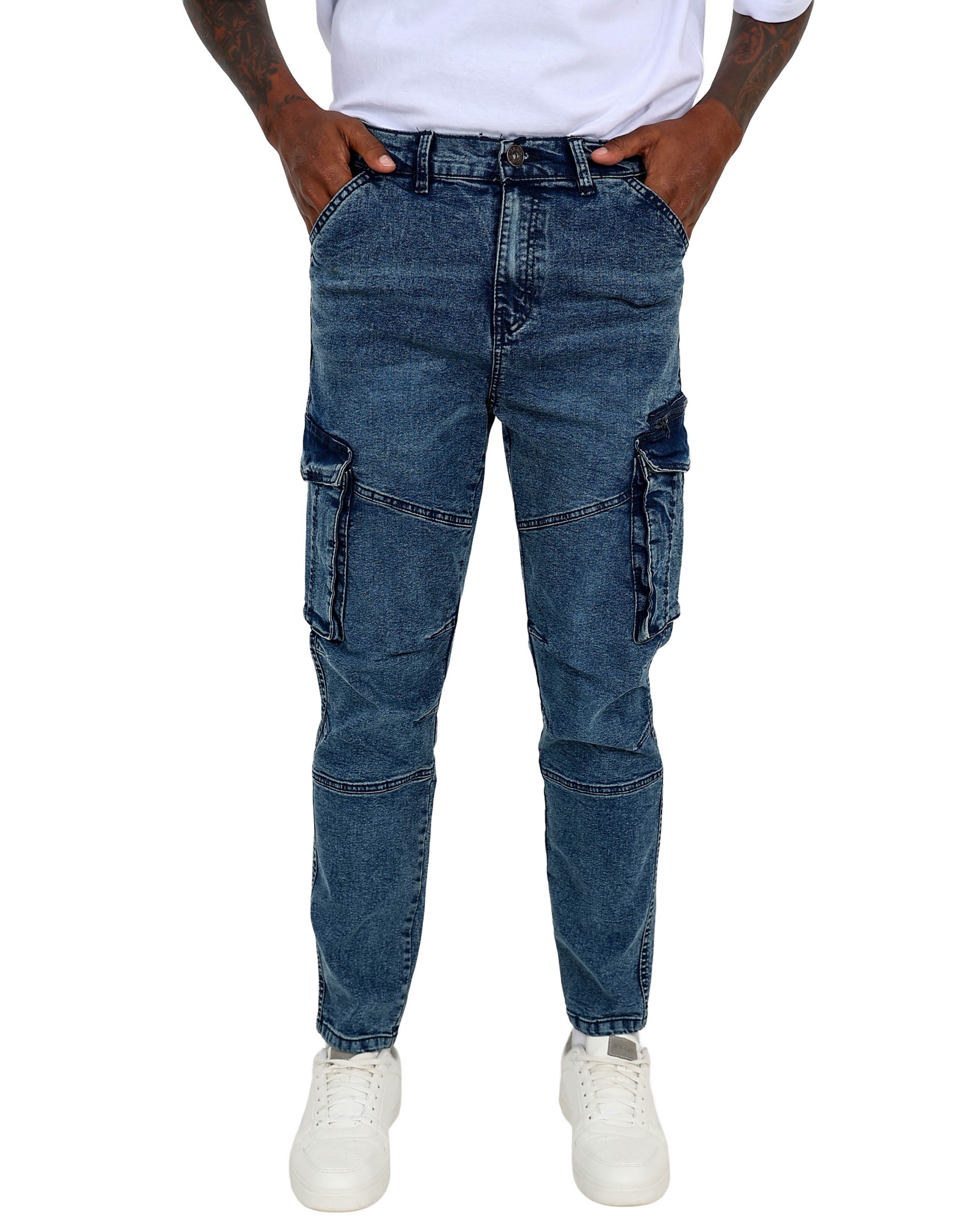 Indigo Cargo Stretch Skinny Jeans