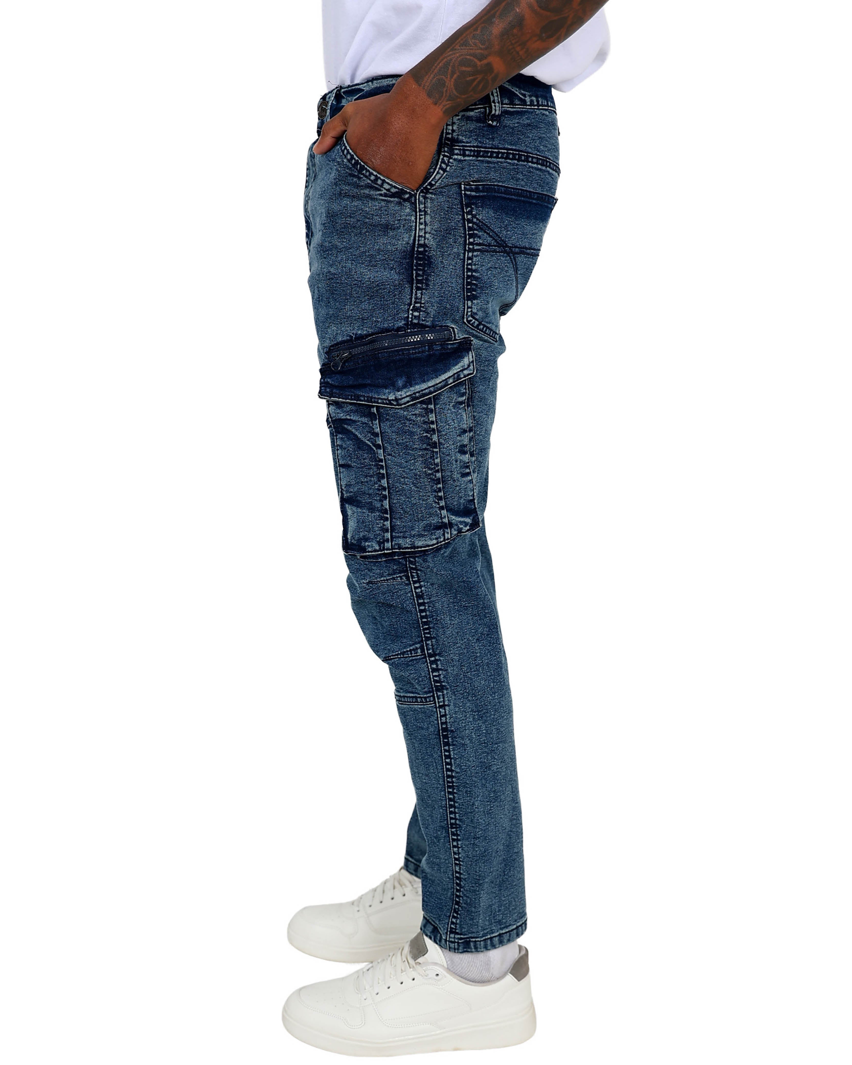 Indigo Cargo Stretch Skinny Jeans