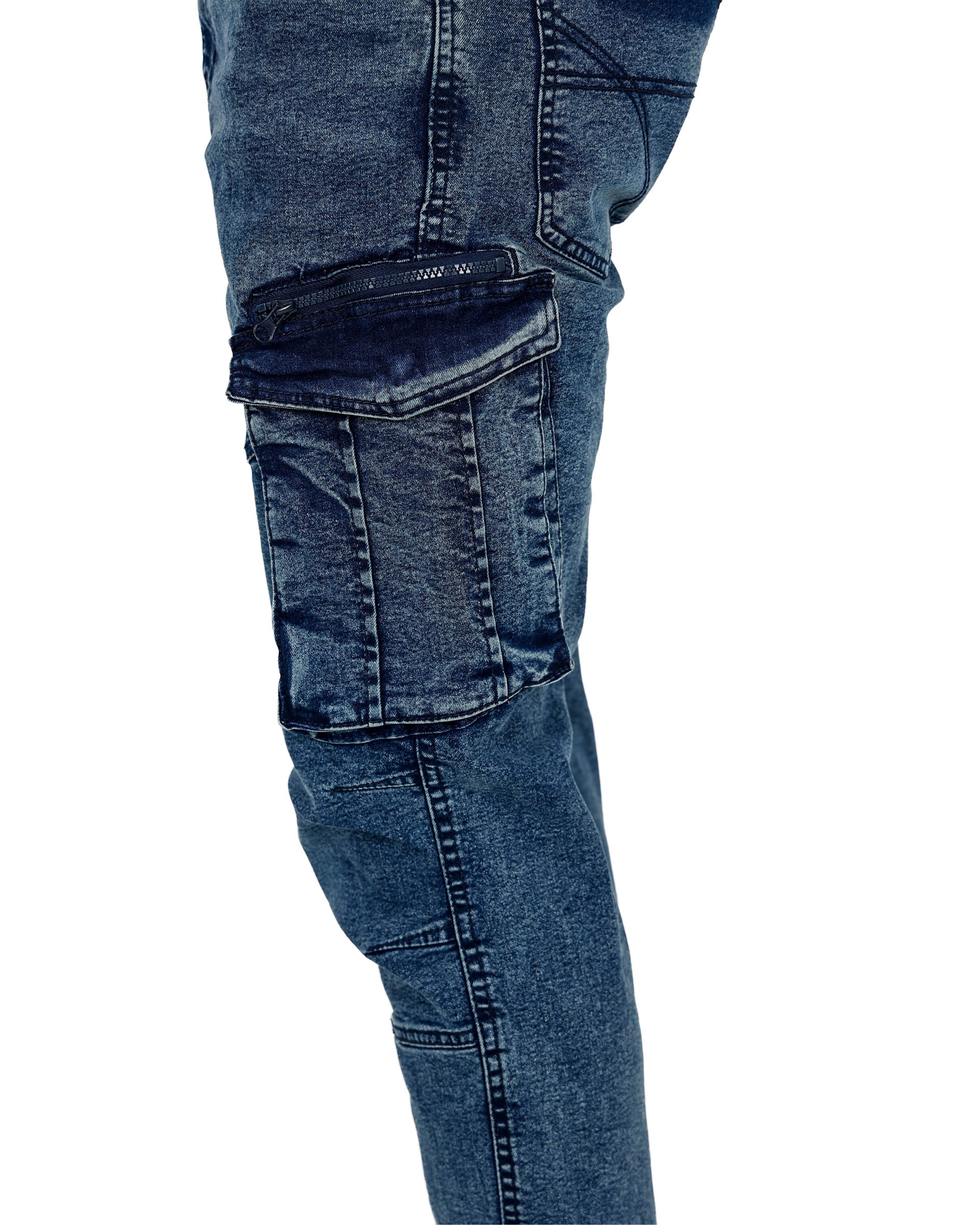 Indigo Cargo Stretch Skinny Jeans
