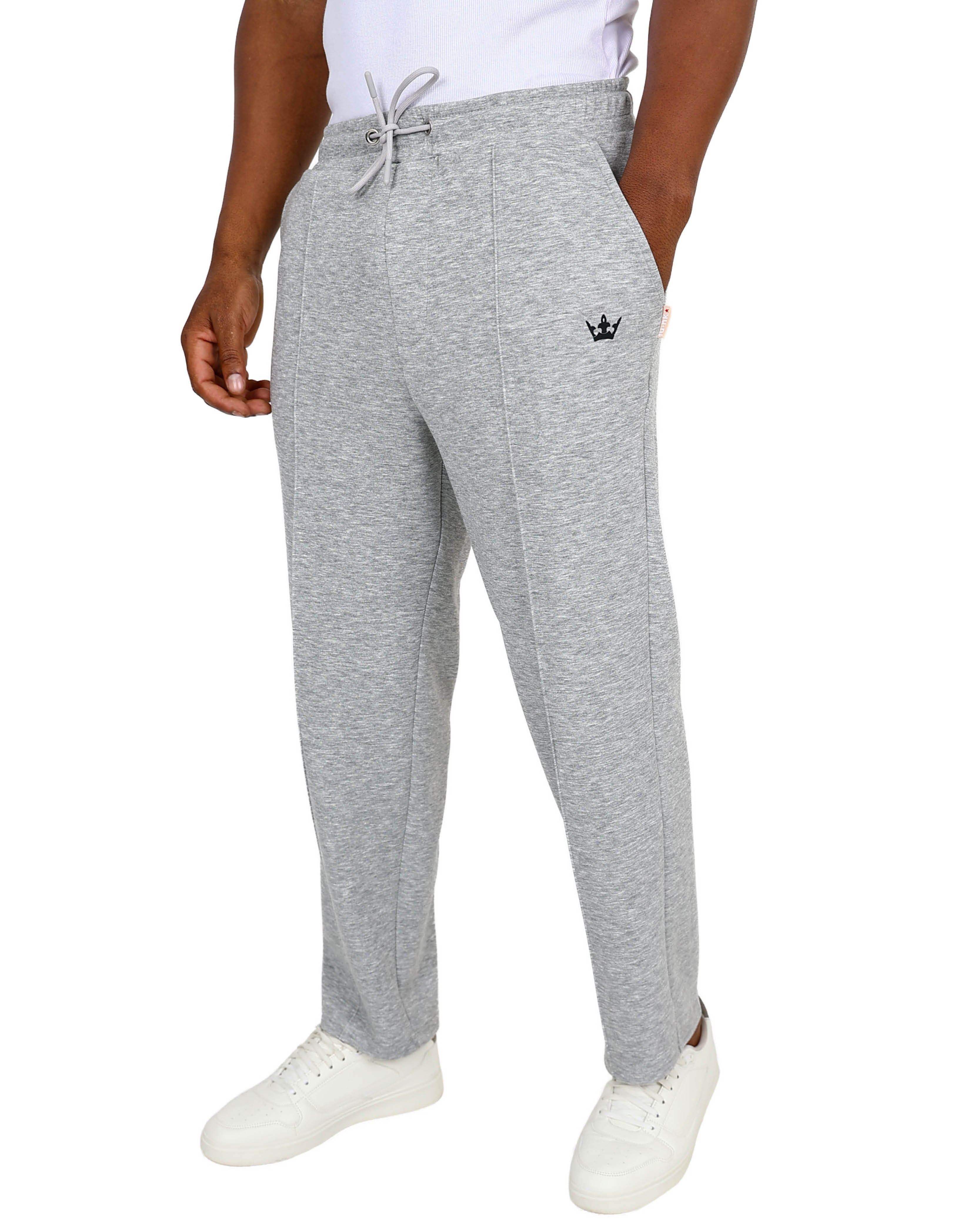 Grey Pintuck Tapered Open Hem Jogger