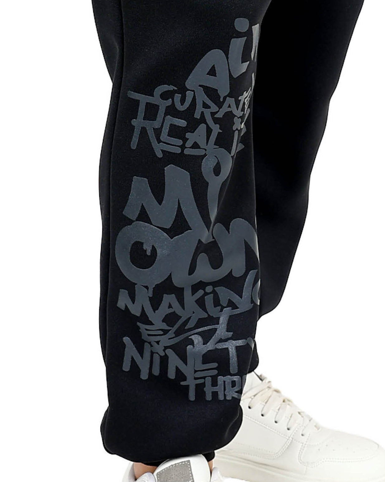 Charcoal Curated Tonal Gel Printed Slim Fit Jogger