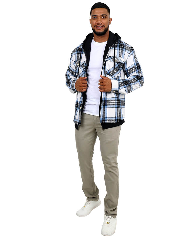 Blue & Navy Flannel Check Shacket