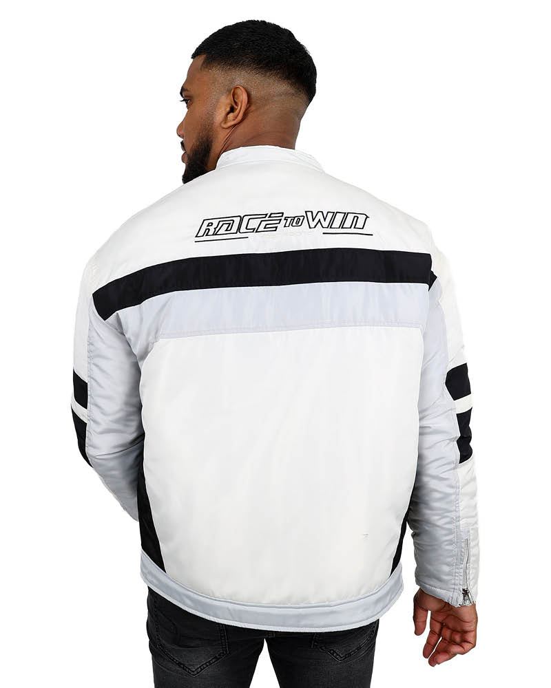 Cream Colour Block Official Biker Jacket