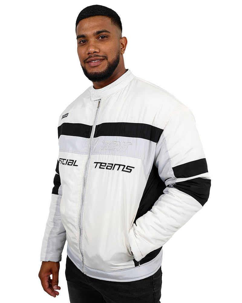 Cream Colour Block Official Biker Jacket