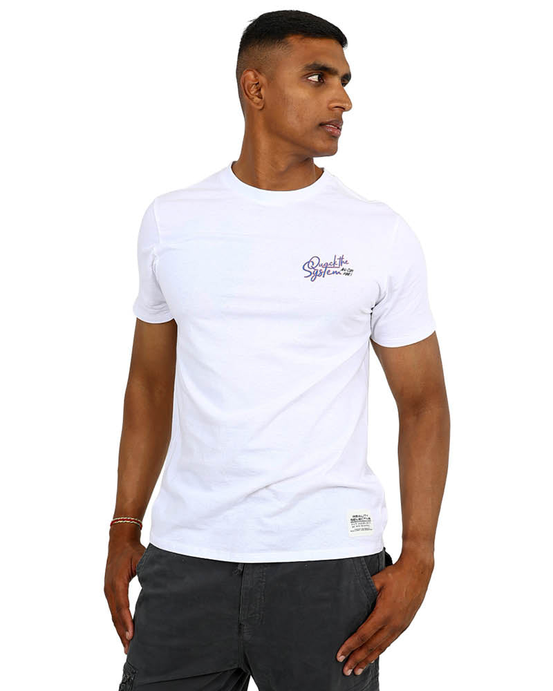 Short Sleeve White Quack Graphic T-Shirt