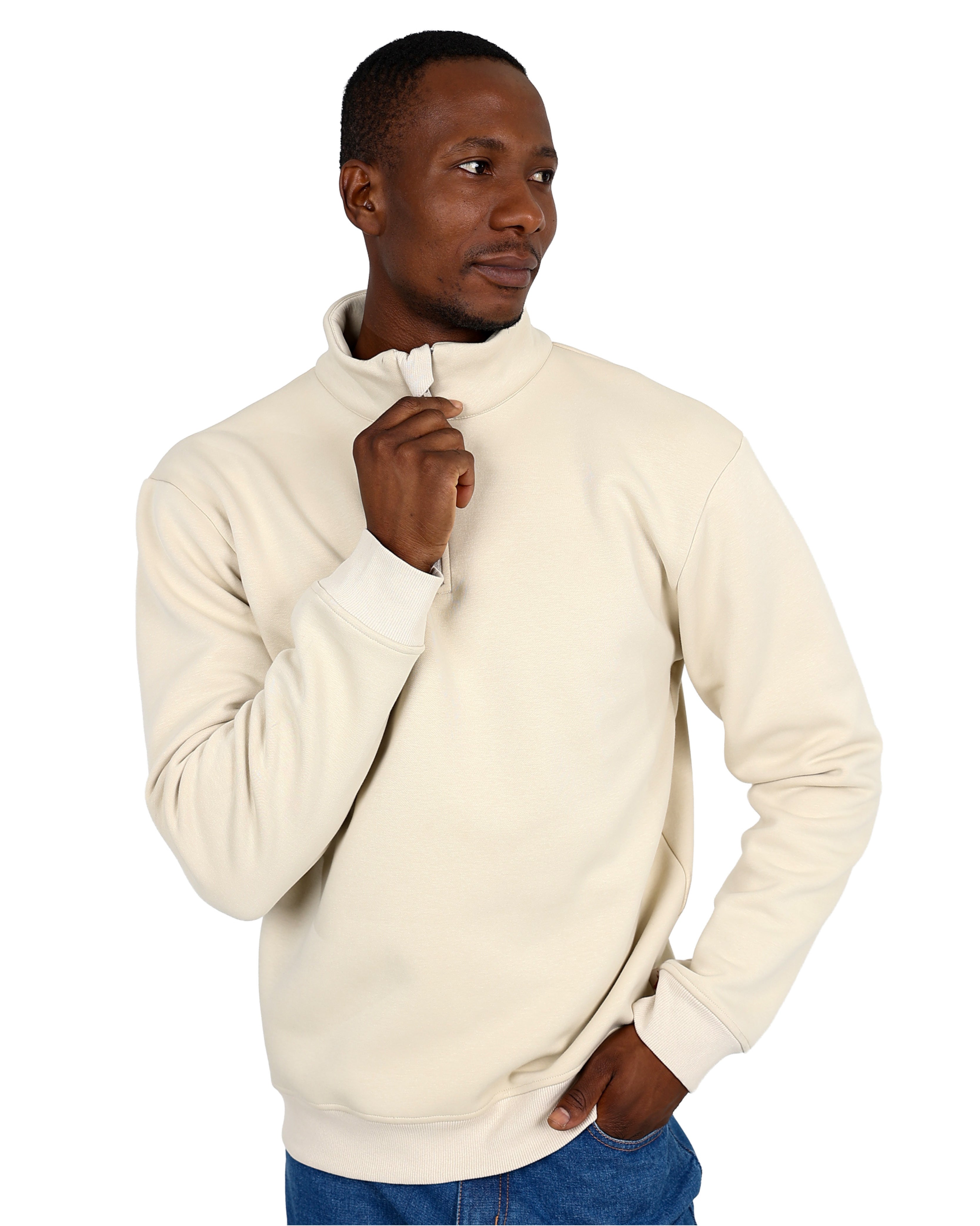 Okavango Long Sleeve Stone 1/4 Zip Active Sweatshirt