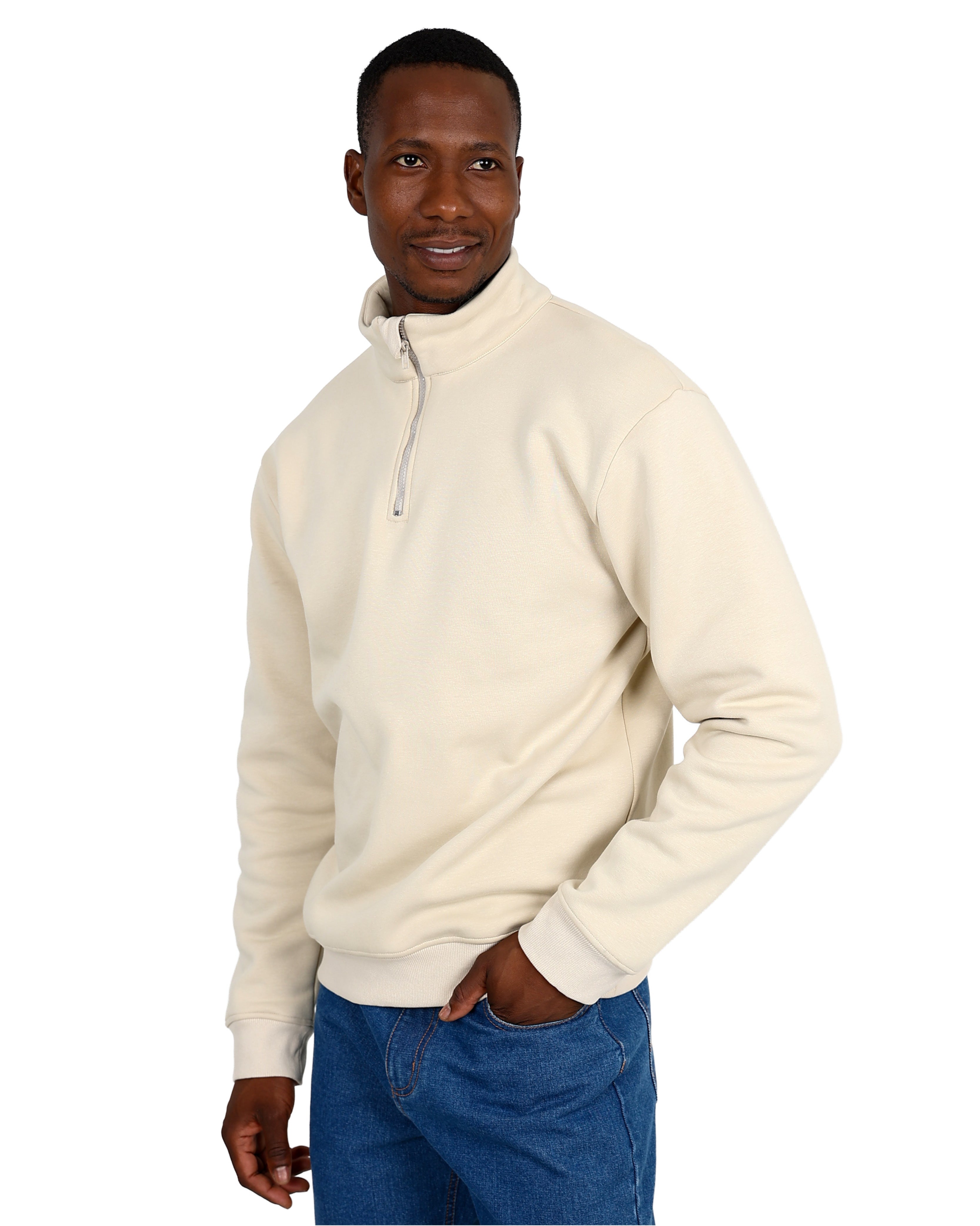 Okavango Long Sleeve Stone 1/4 Zip Active Sweatshirt