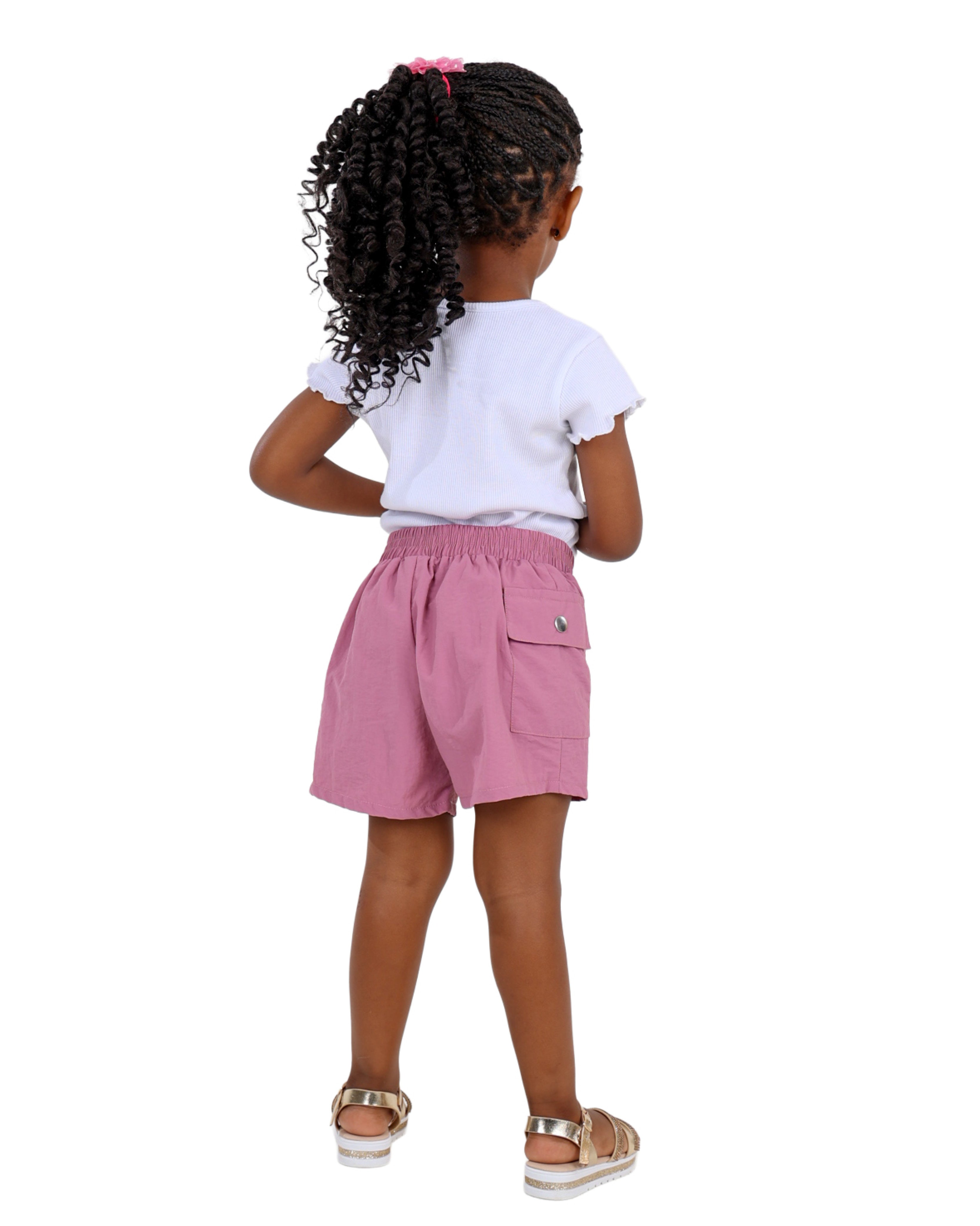 Stud Detail Parachute Cargo Shorts