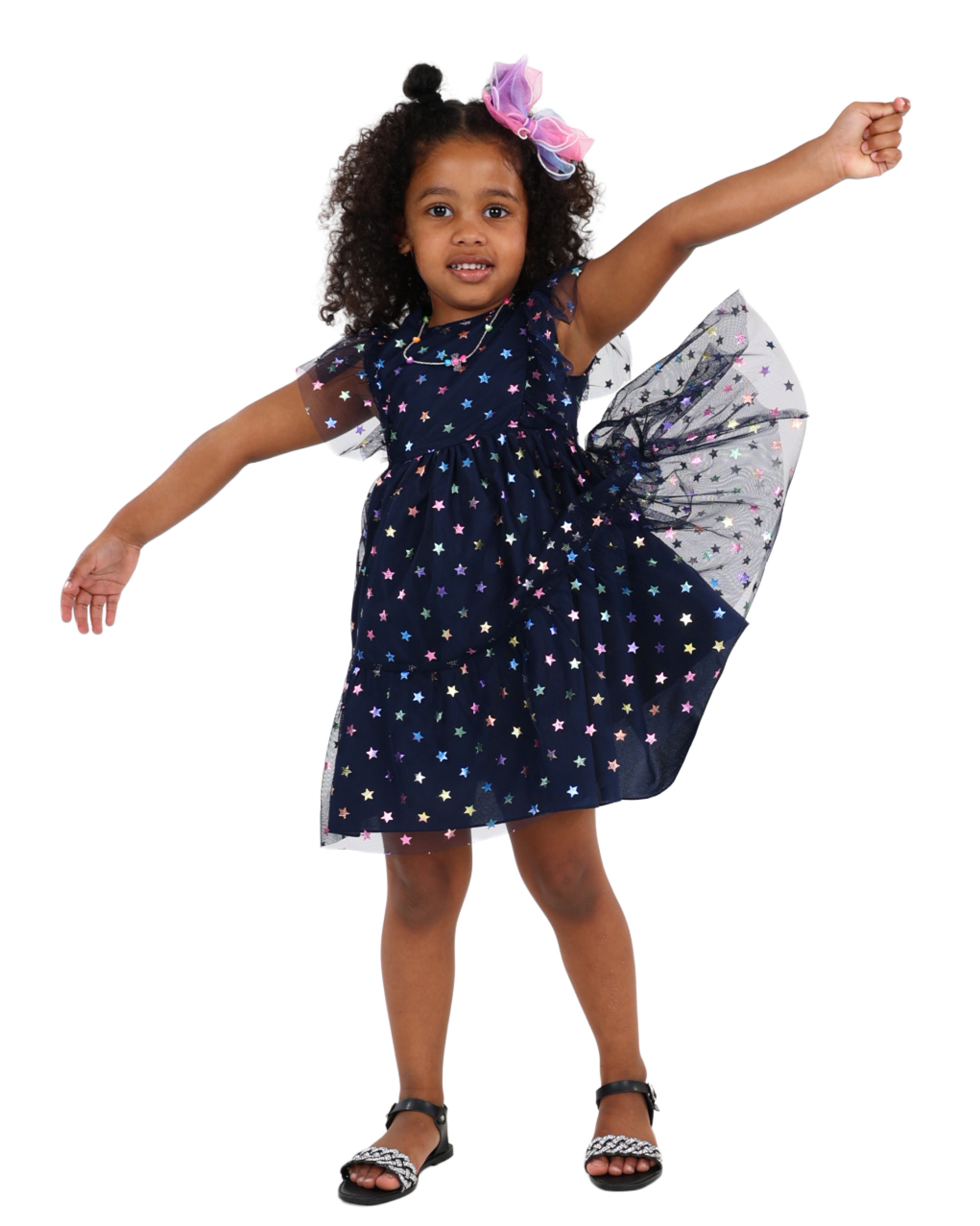 Iridescent Star Print Party Dress