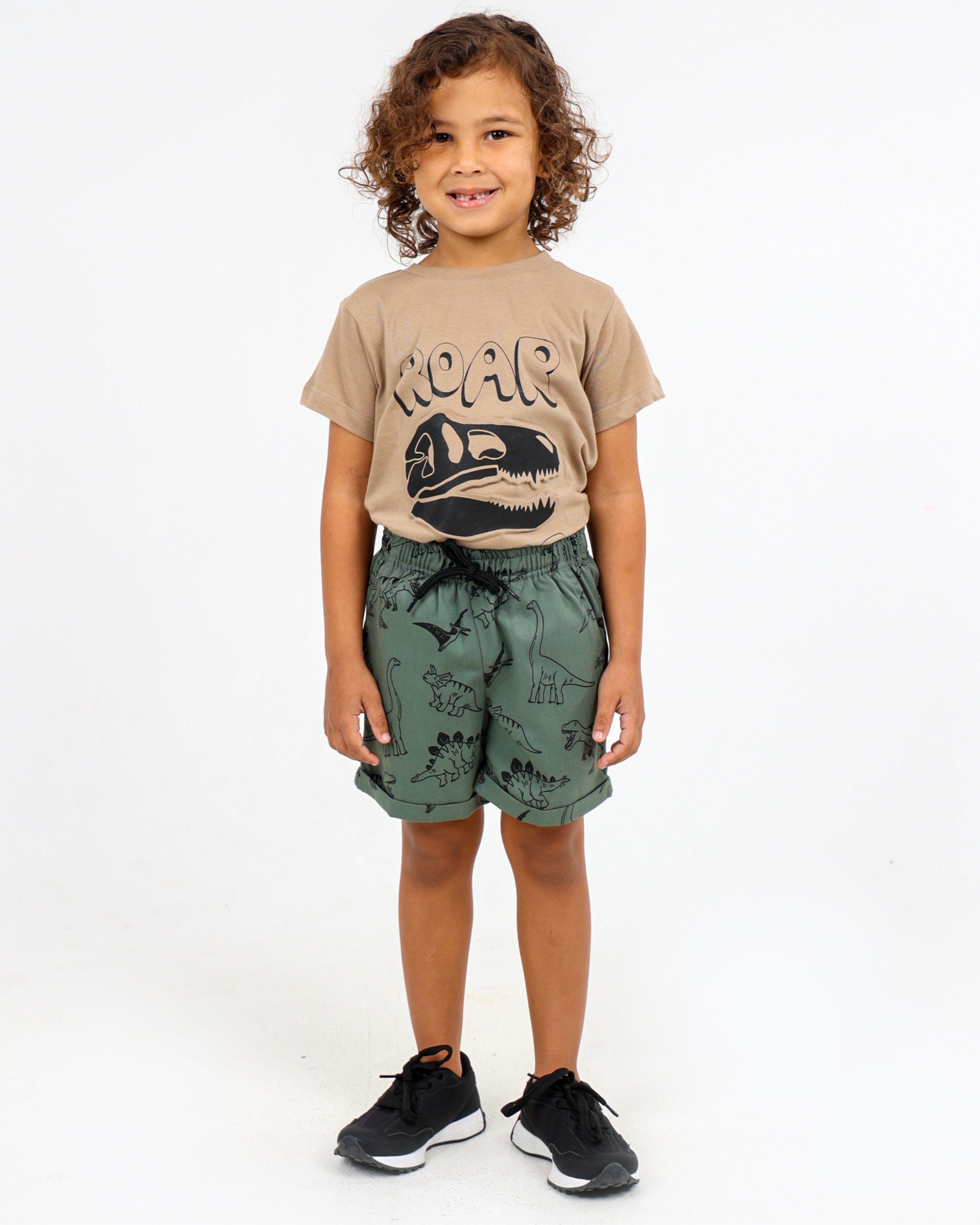 Dino Print Turn Up Shorts