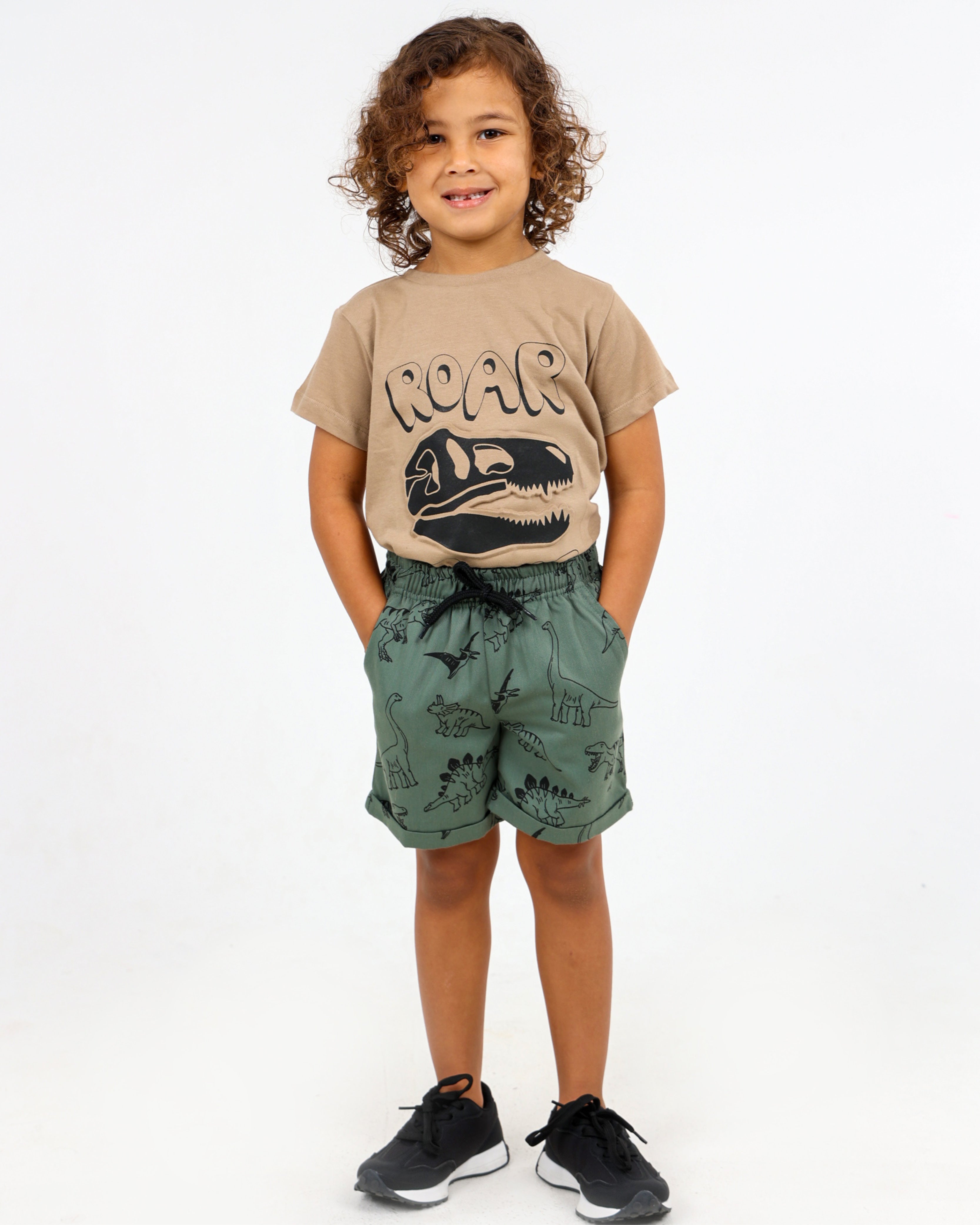 Dino Print Turn Up Shorts