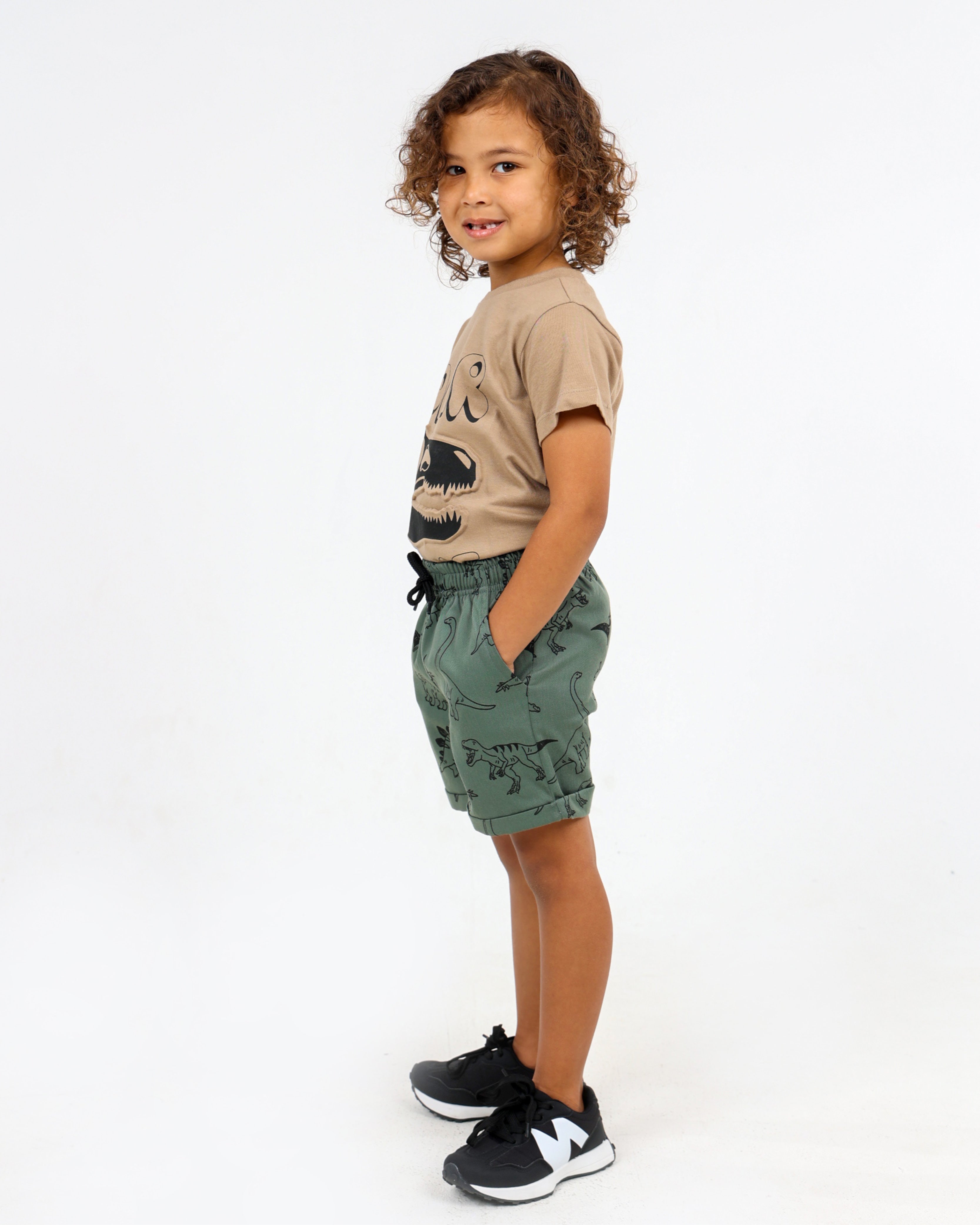 Dino Print Turn Up Shorts