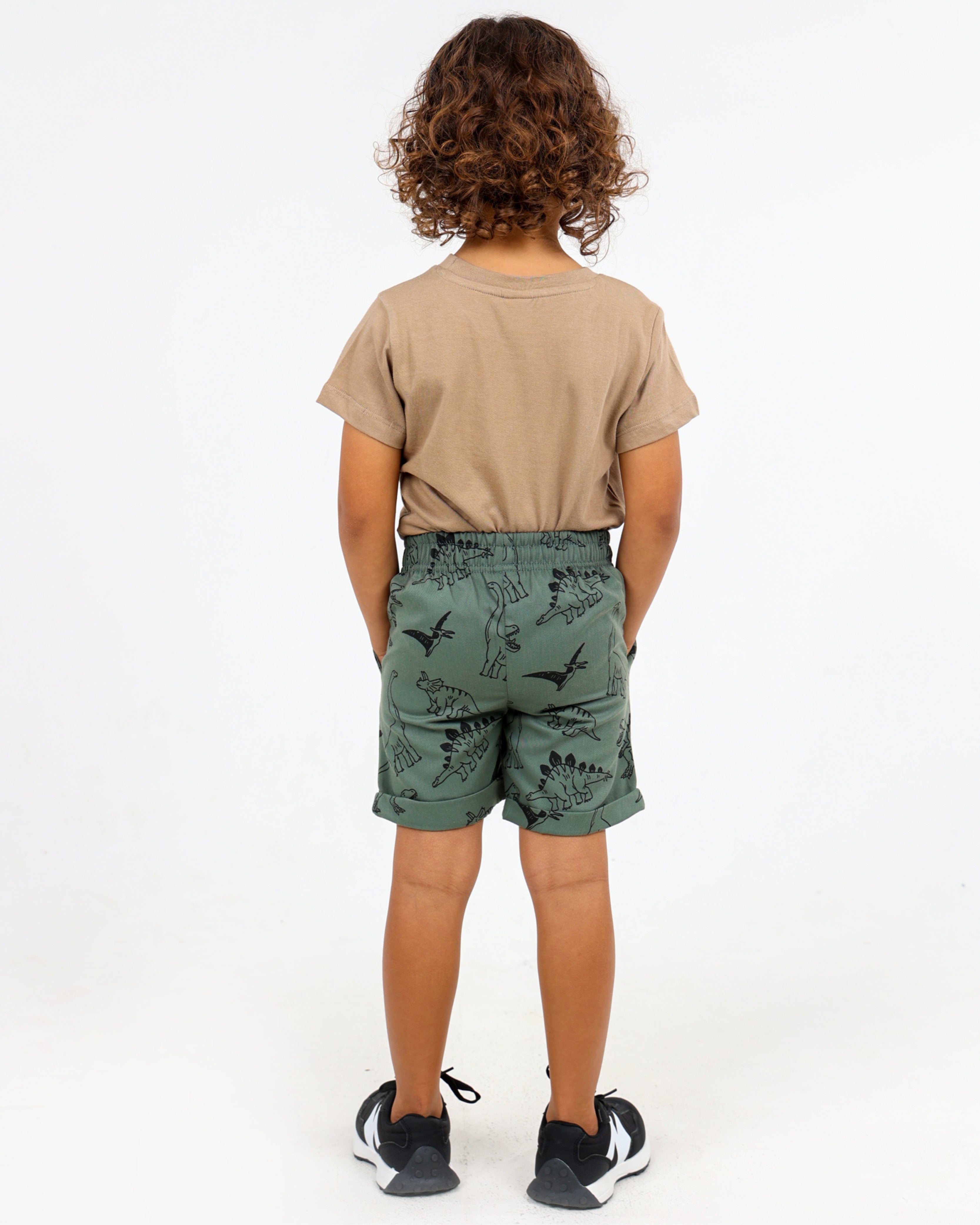 Dino Print Turn Up Shorts