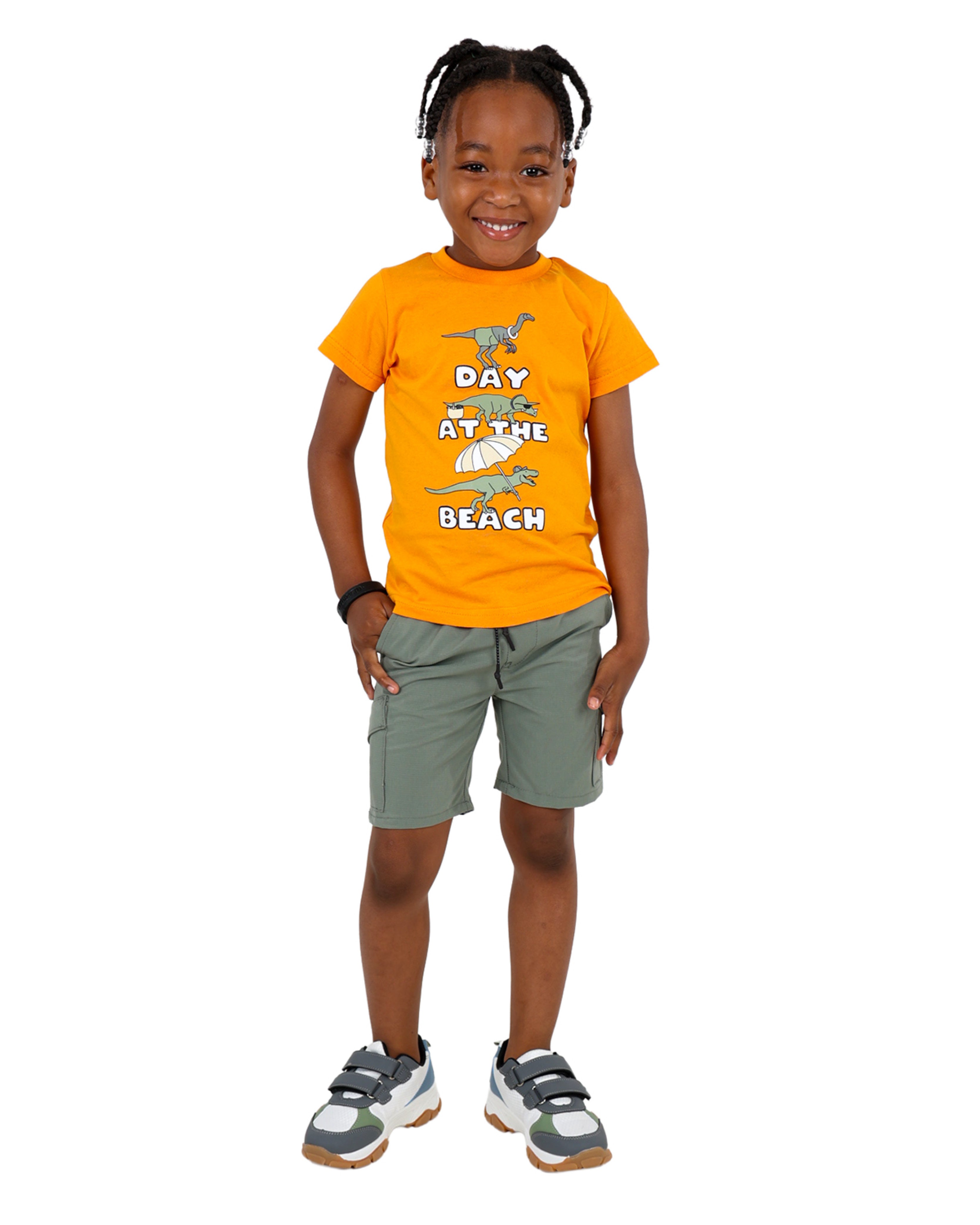 Short Sleeve Dino Day At The Beach T-Shirt