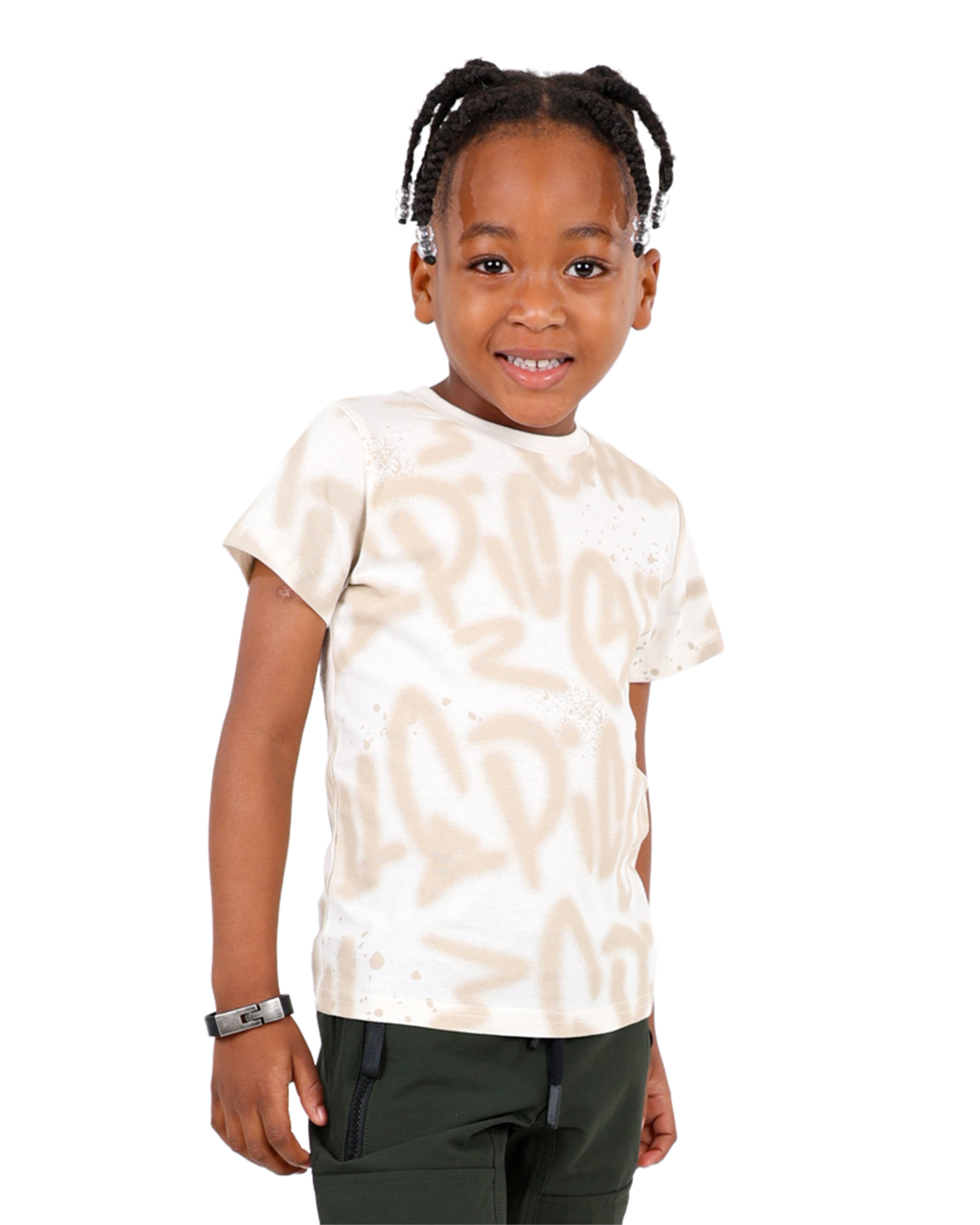 Short Sleeve Graffiti Print T-Shirt