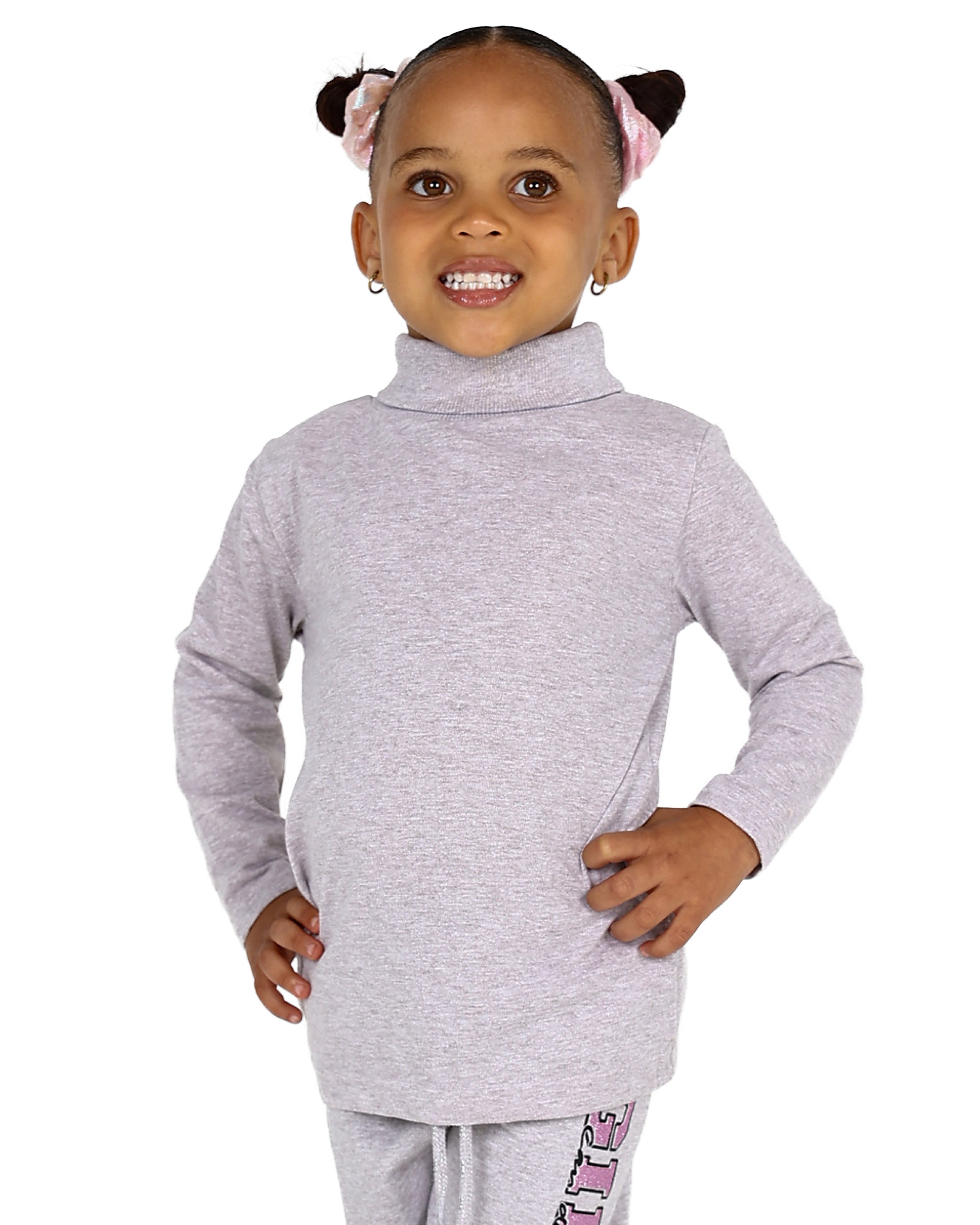 Taupe Long Sleeve Ribbed Polo Neck