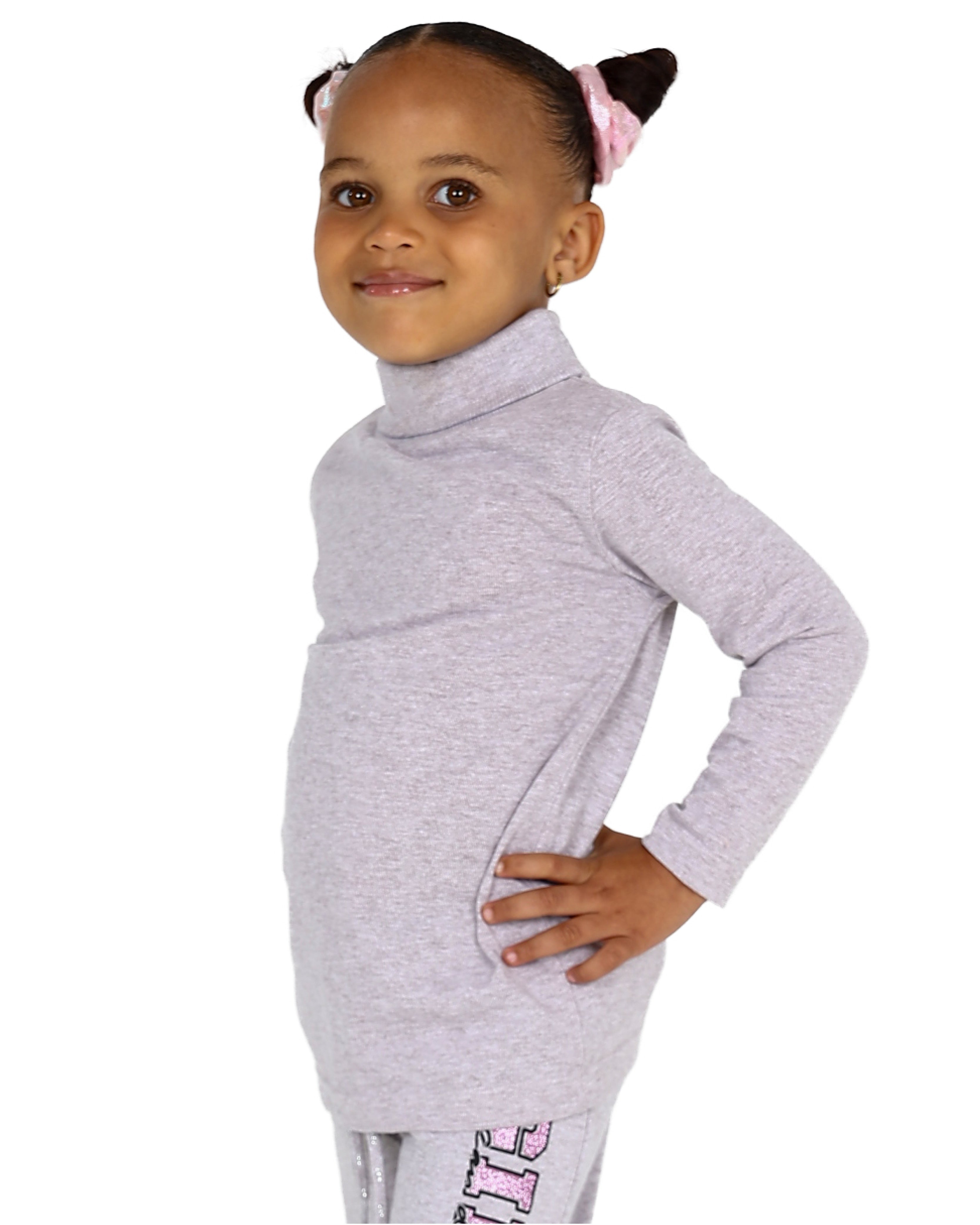 Taupe Long Sleeve Ribbed Polo Neck