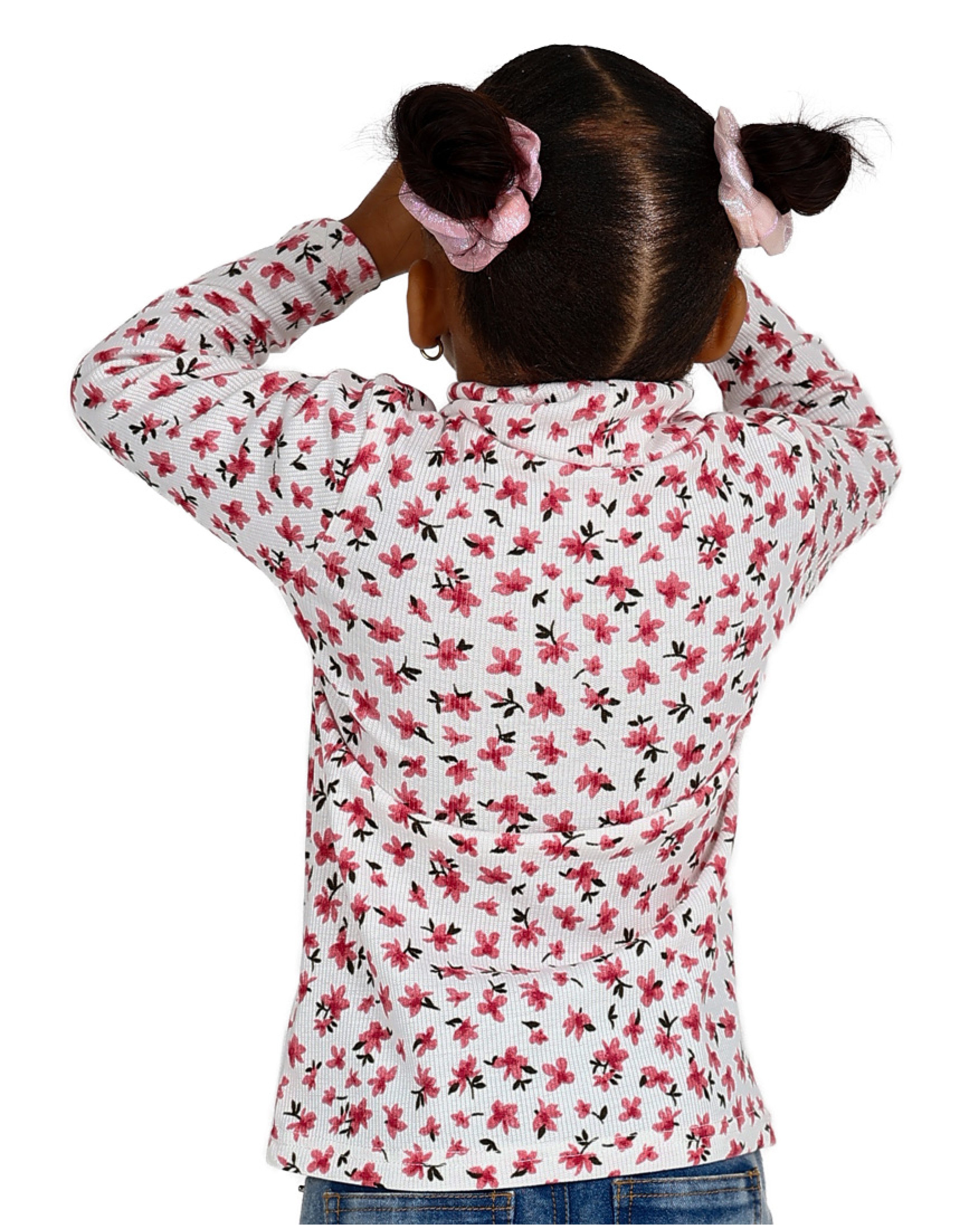 2 Pack Long Sleeve Floral and Graphic Print Polonecks