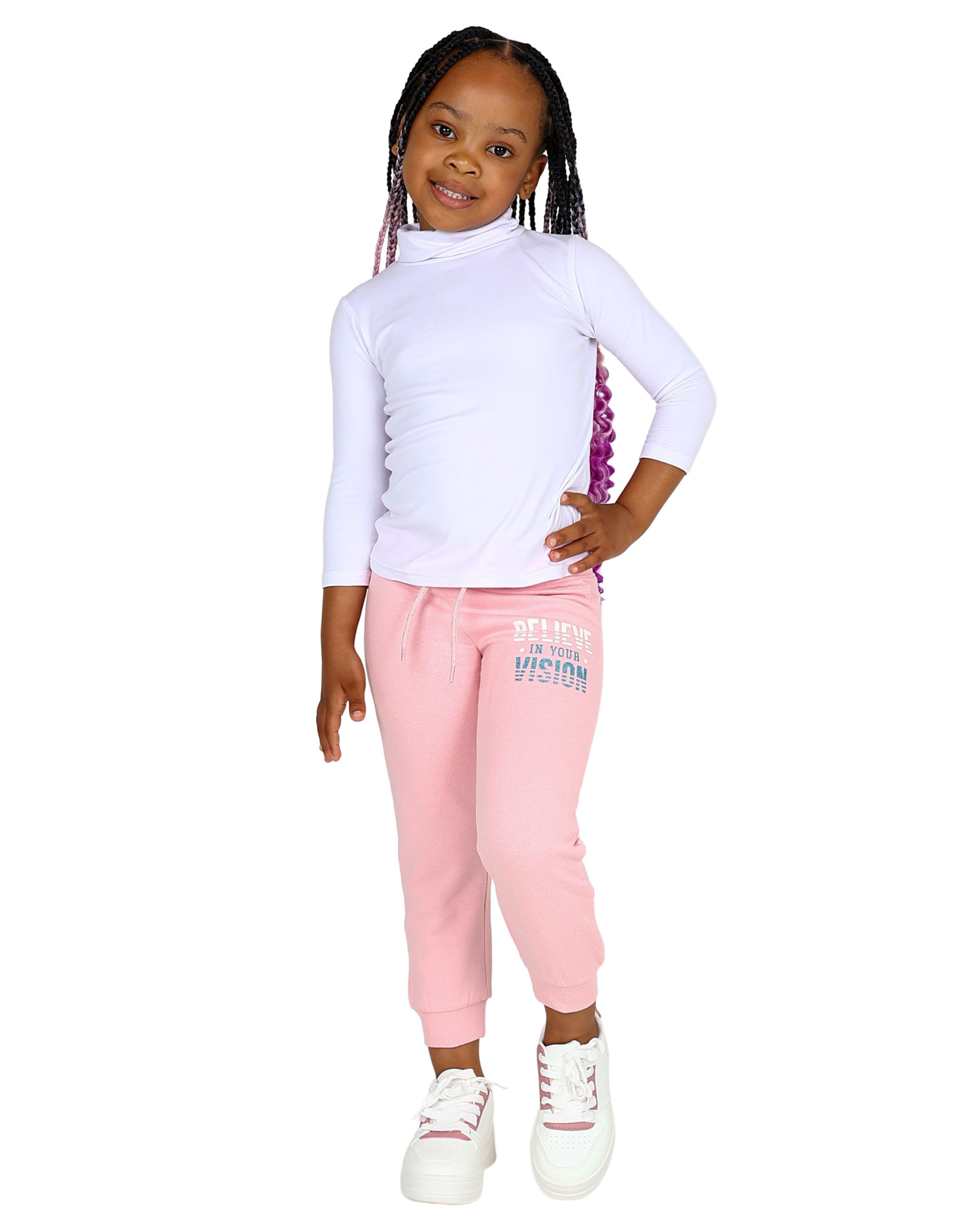 White Long Sleeve Polo Neck