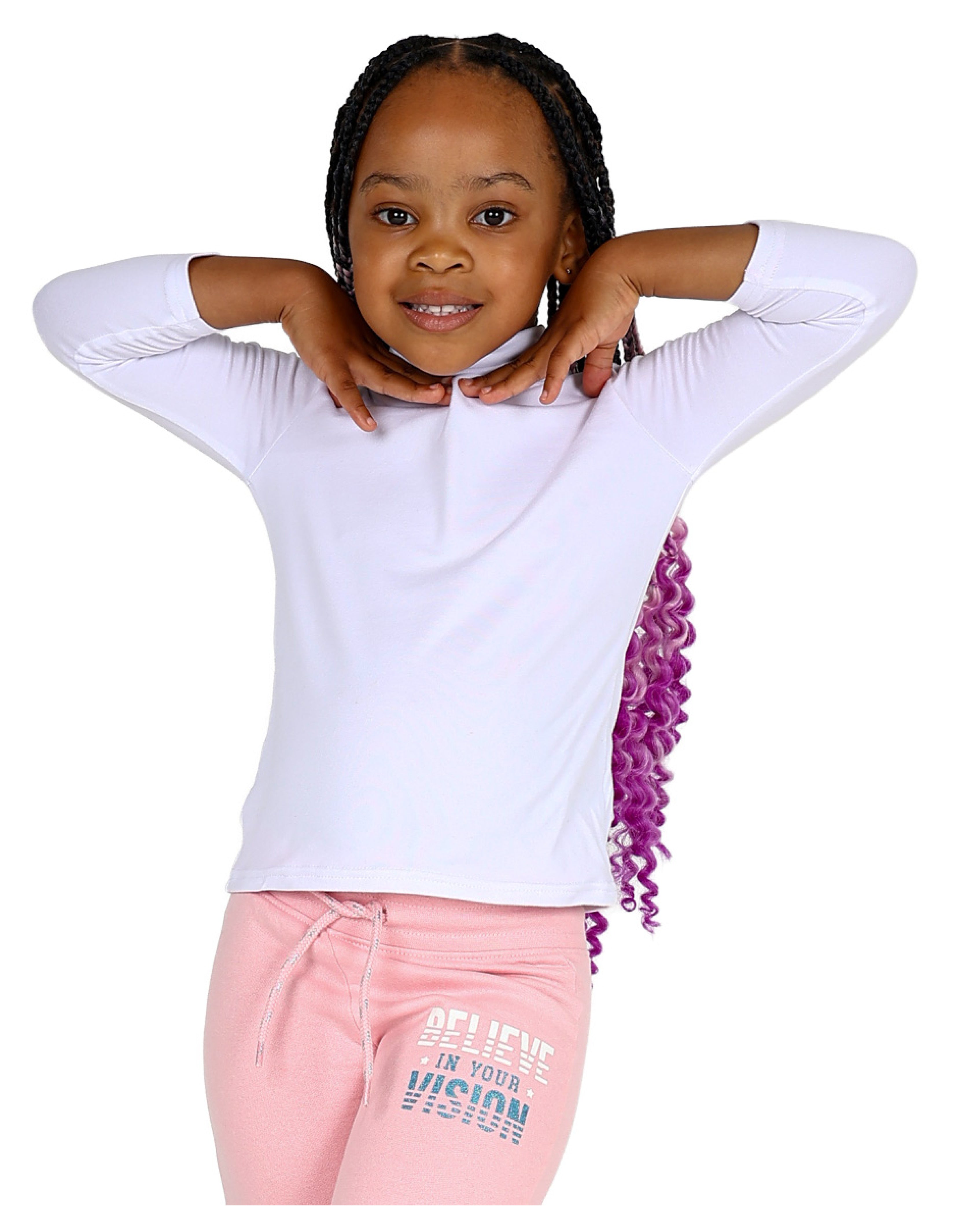 White Long Sleeve Polo Neck