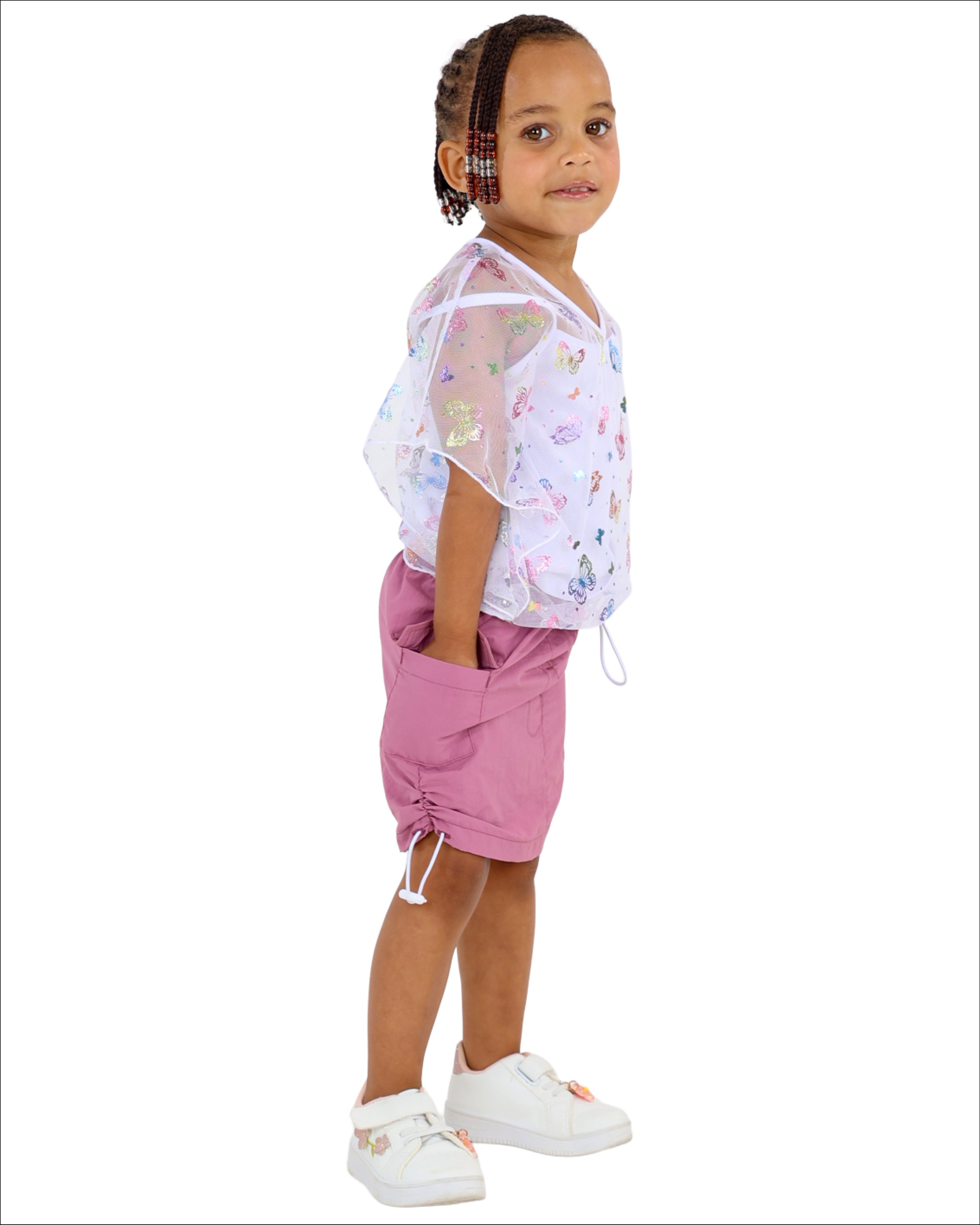 Berry Pink Cargo Skirt With Toggles