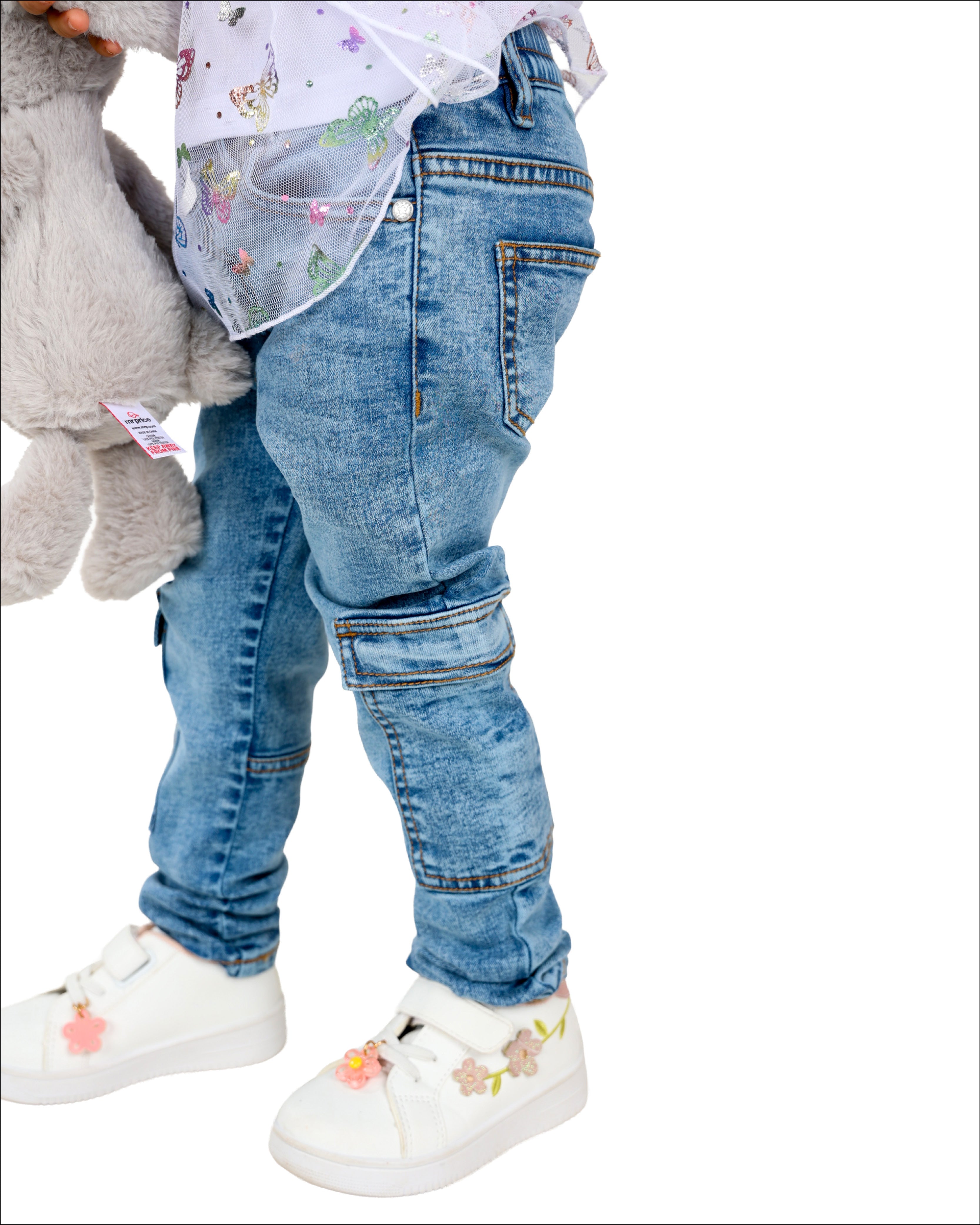 Snow Wash Cargo Stretch Skinny Jeans