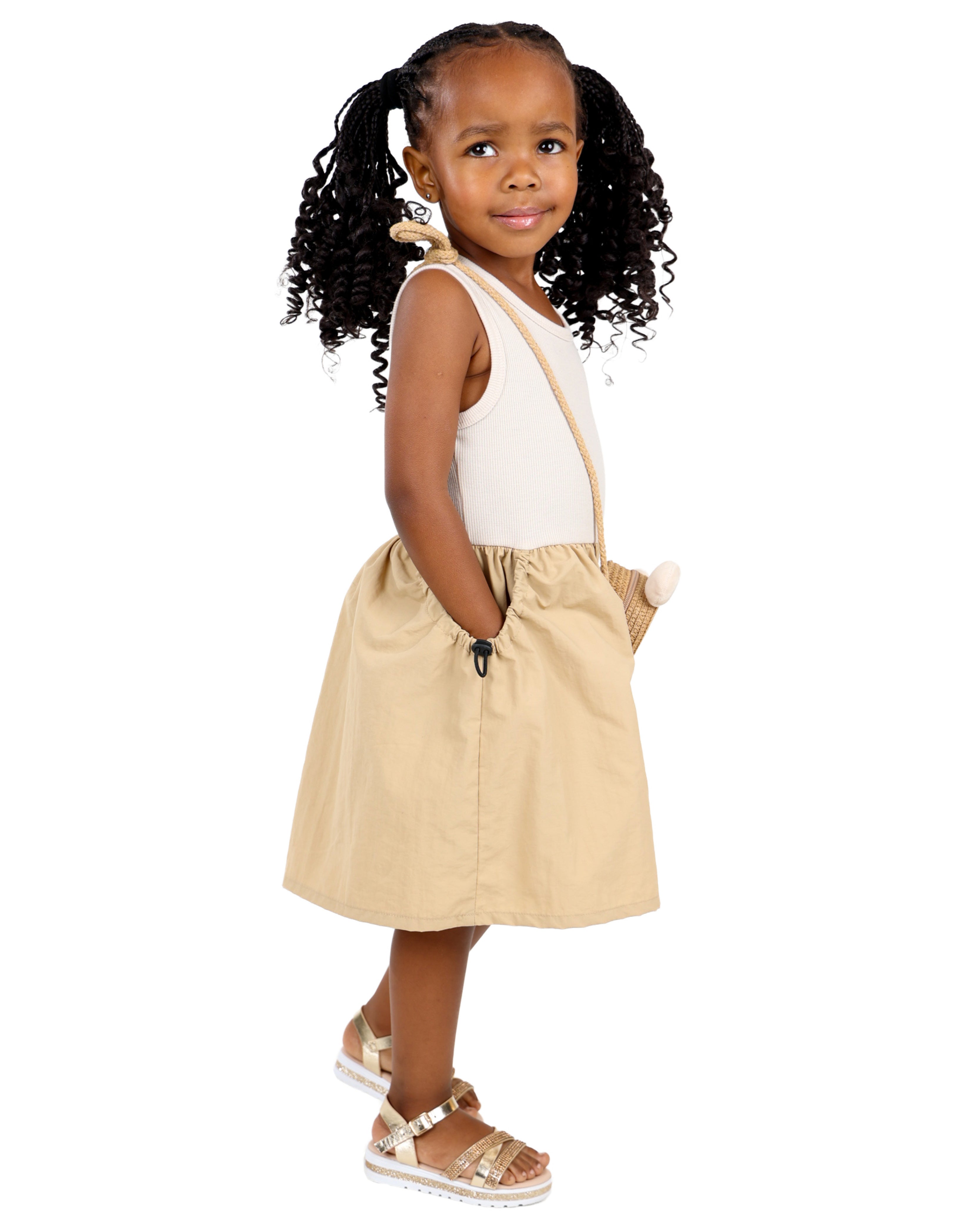 Sleeveless Parachute Combo Dress