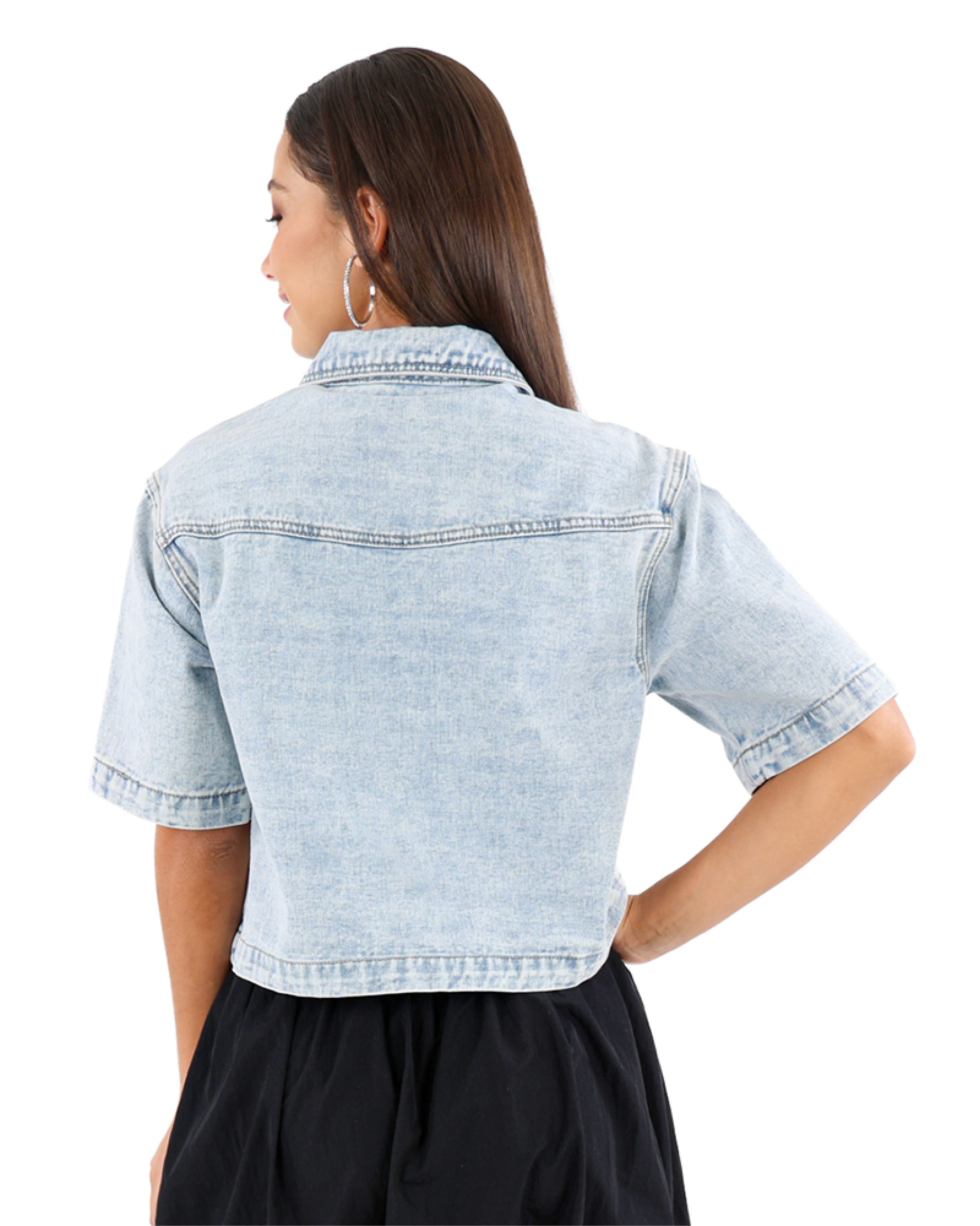 Short Sleeve Denim Shirt