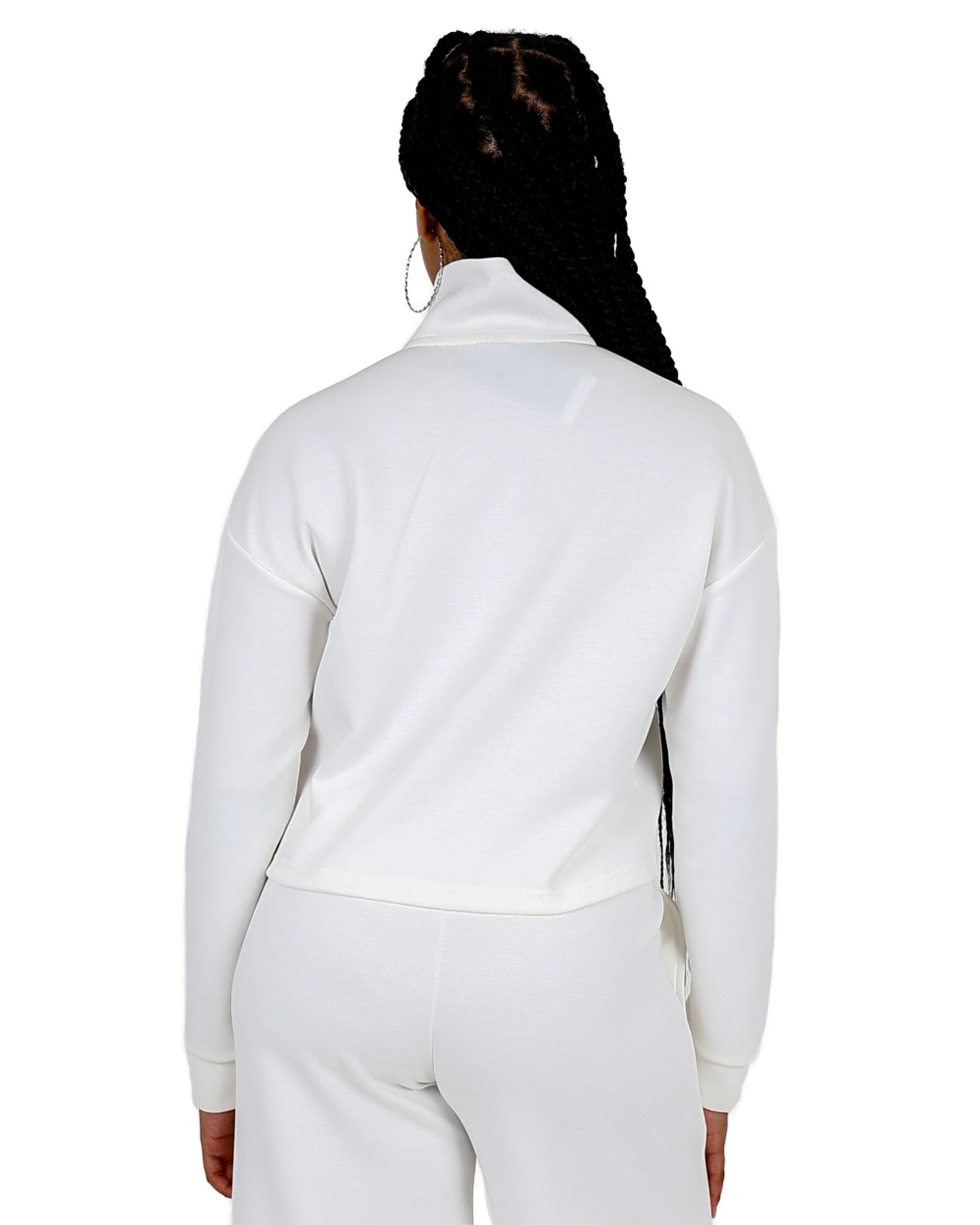 Cream 3/4 Zip Soft Touch Active Top
