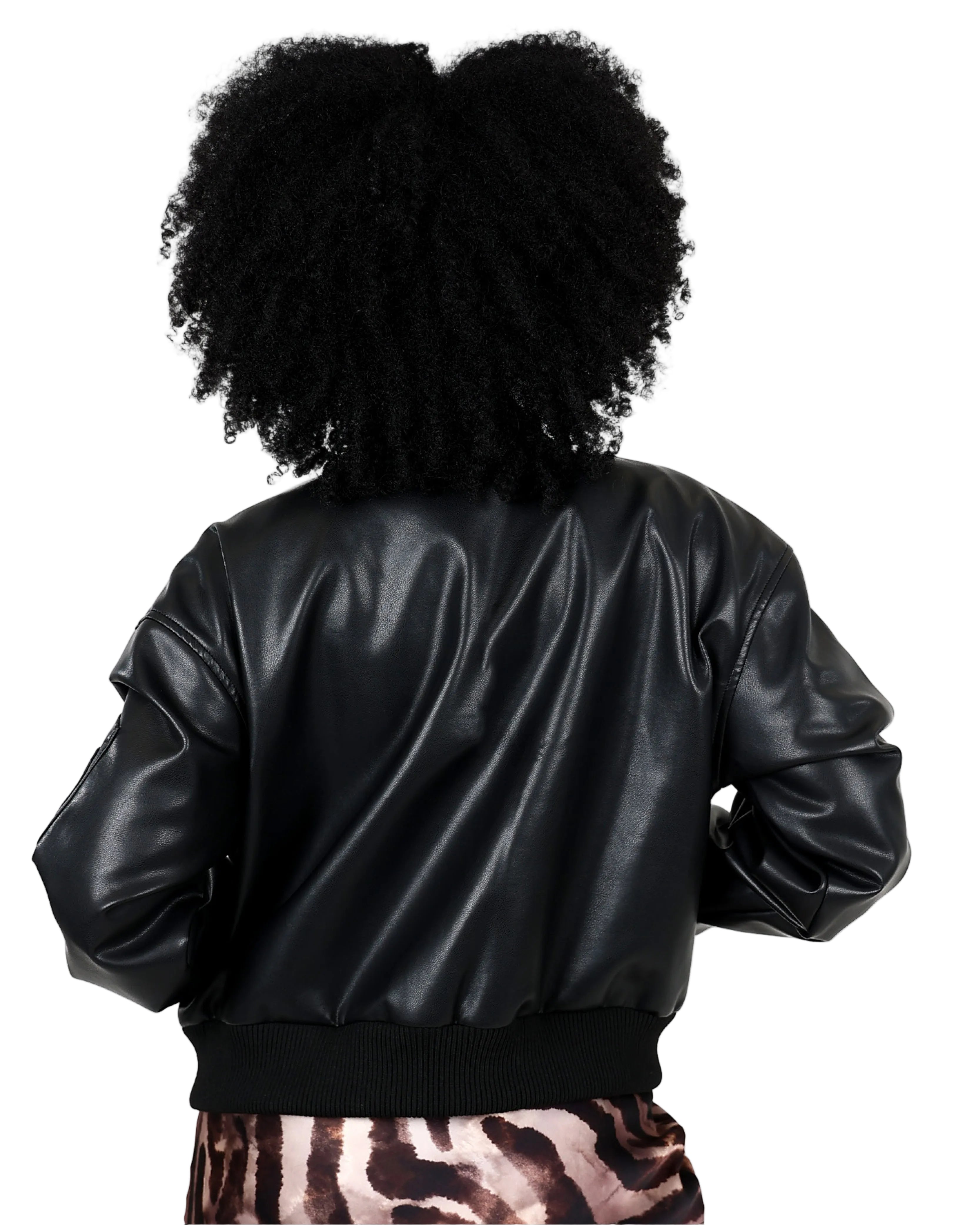 Leather Look Baseball Biker Jacket