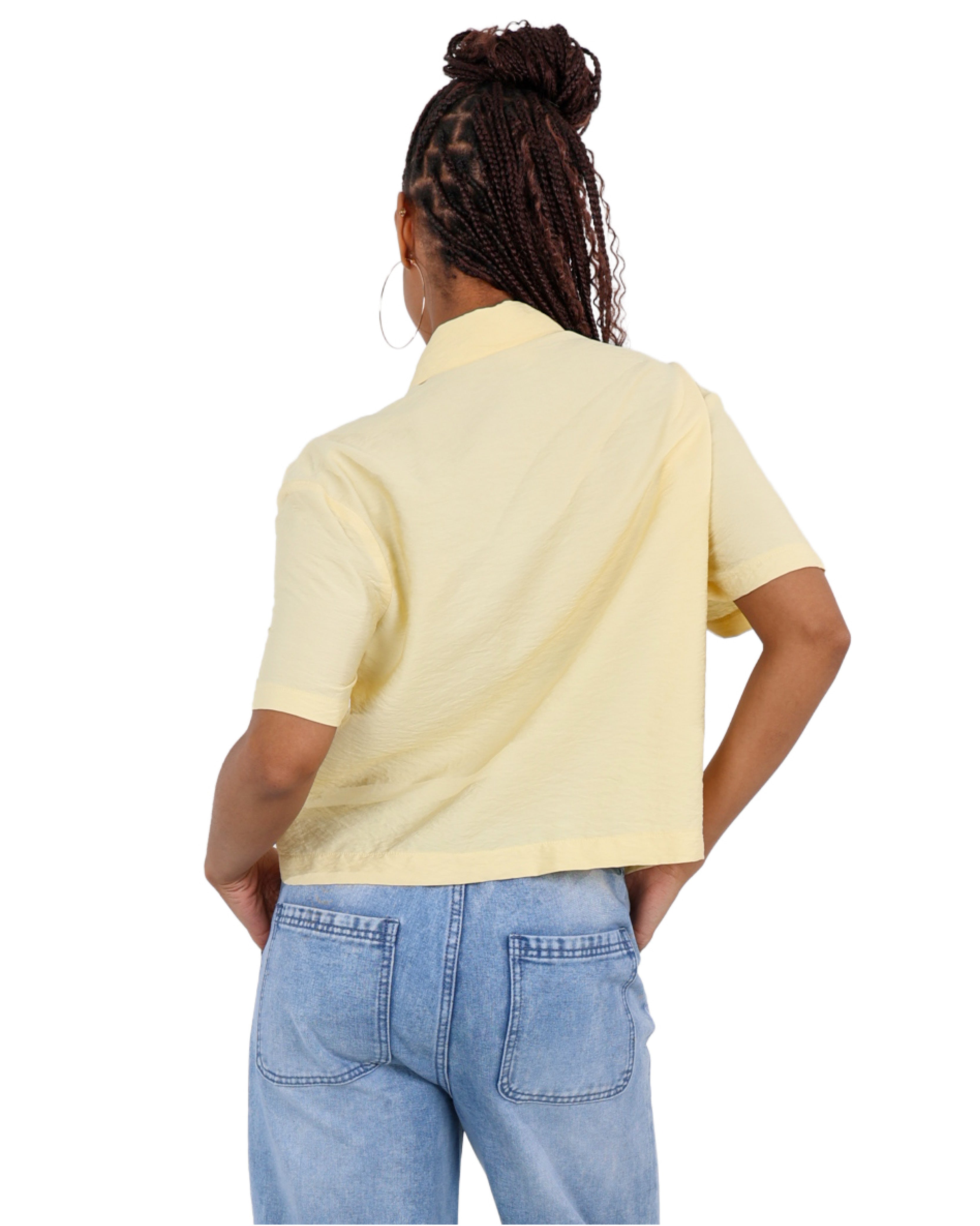 Double Pocket Detail Cropped Shirt