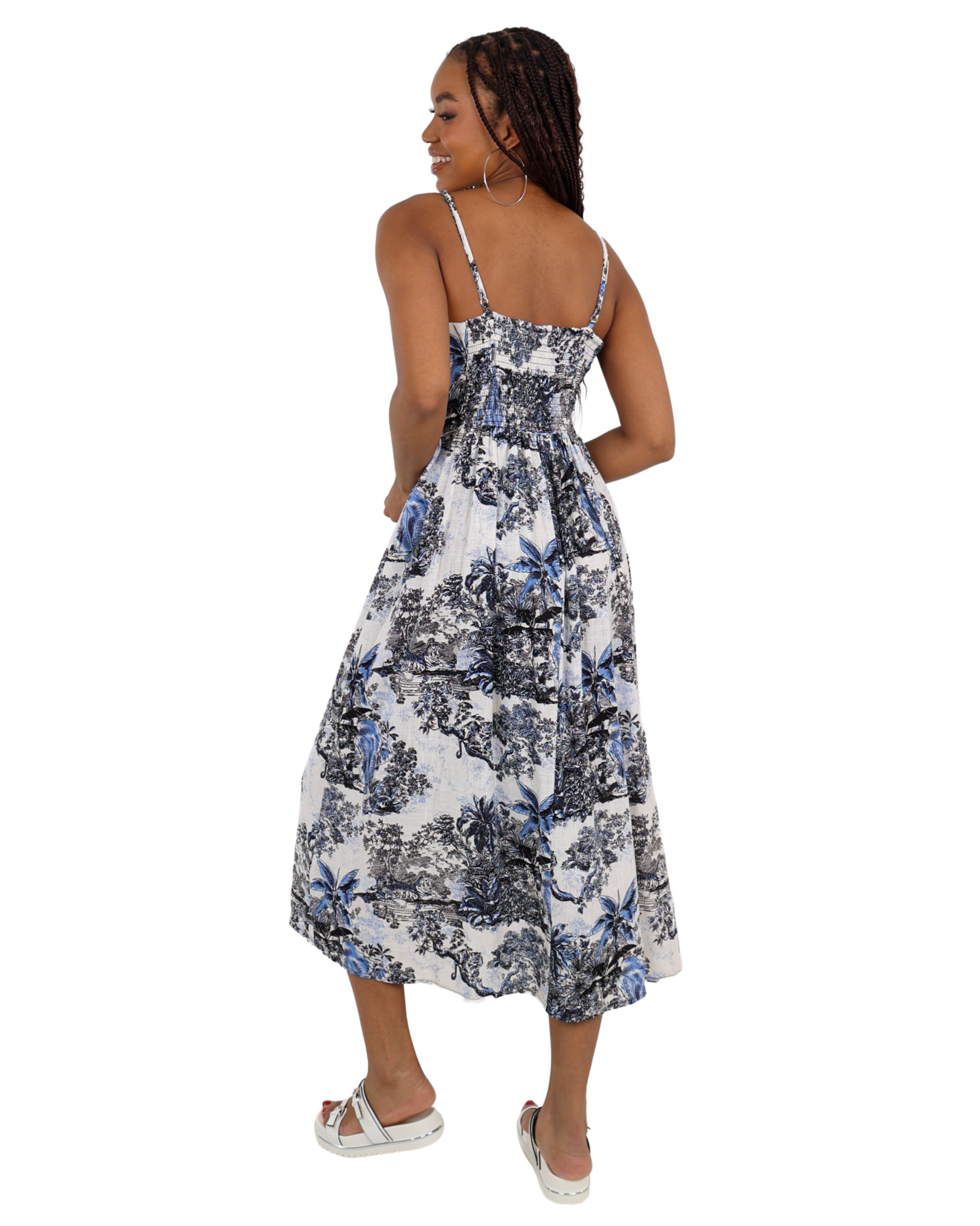 Strappy Printed Maxi Dress