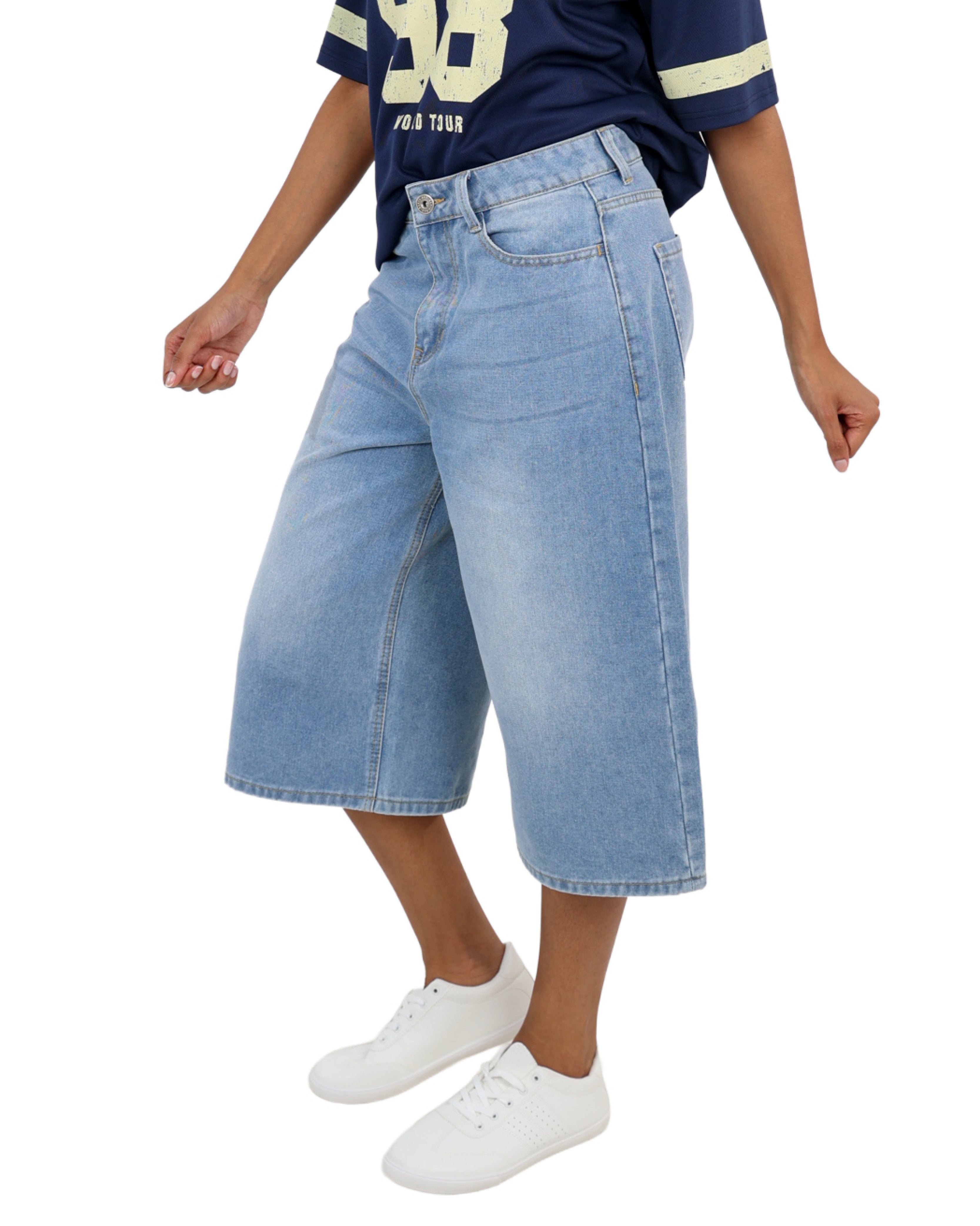 Light Indigo Denim Jorts