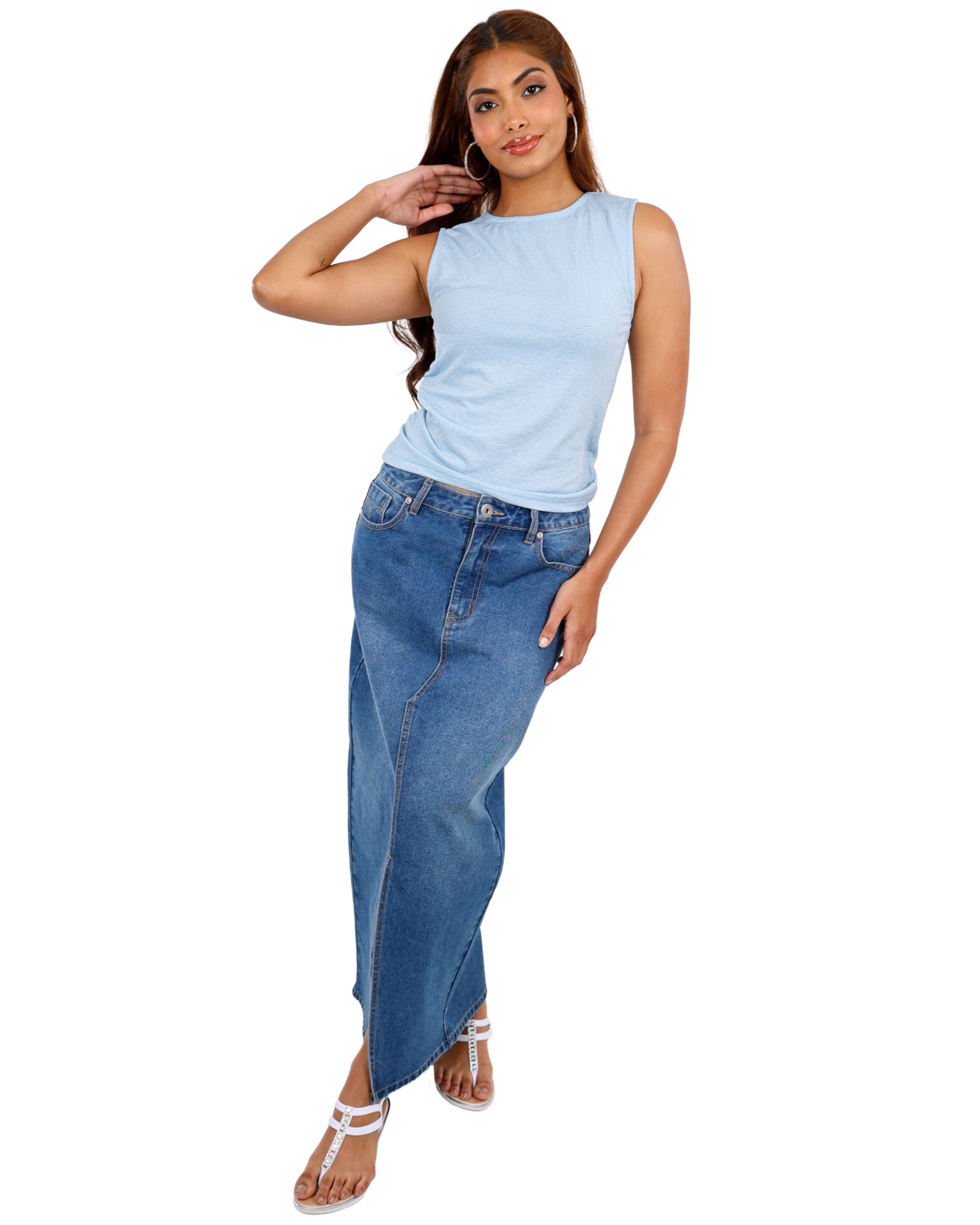 Side Ruched Polyamide Tank Top