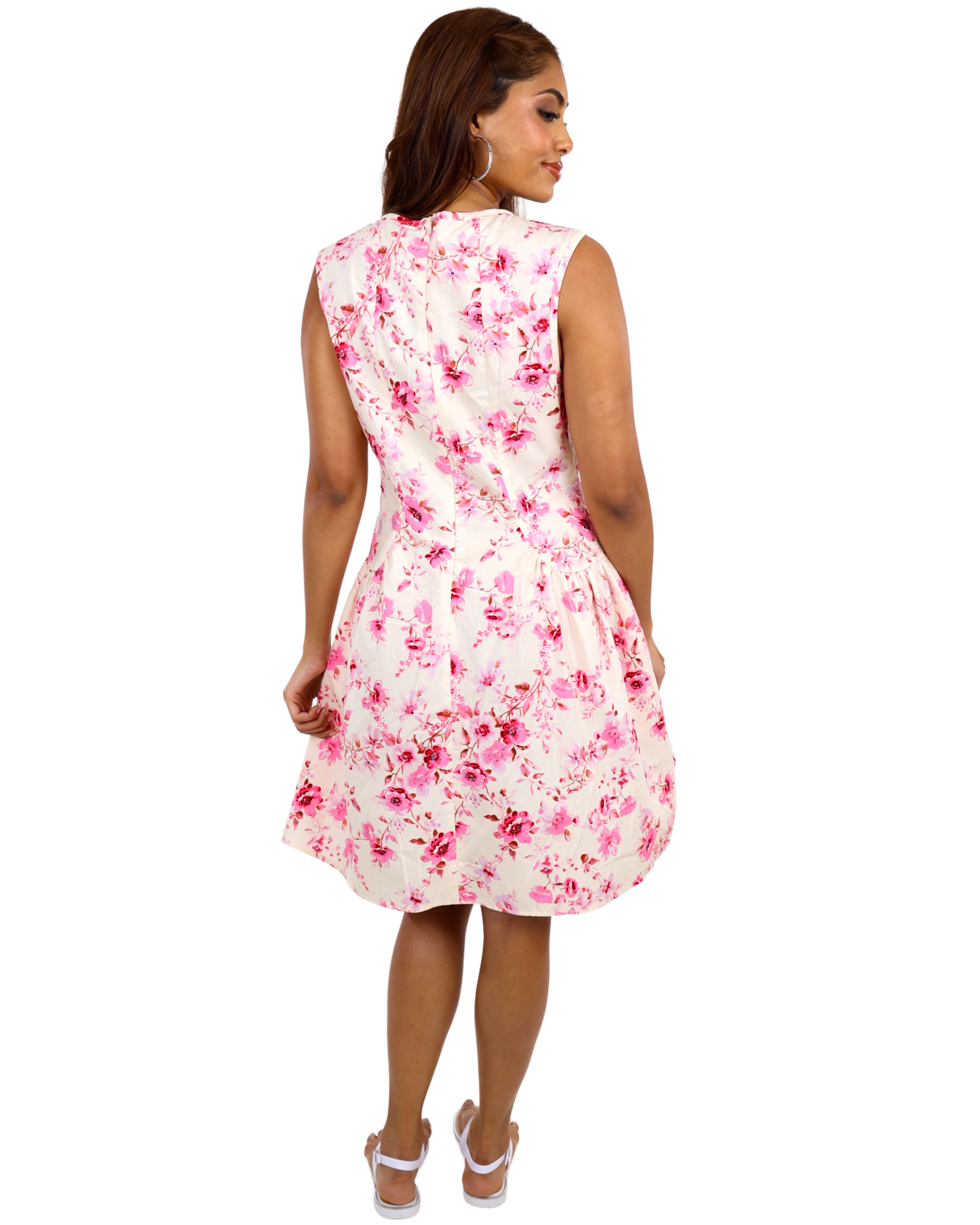 Floral Detail Paneled Mini Dress
