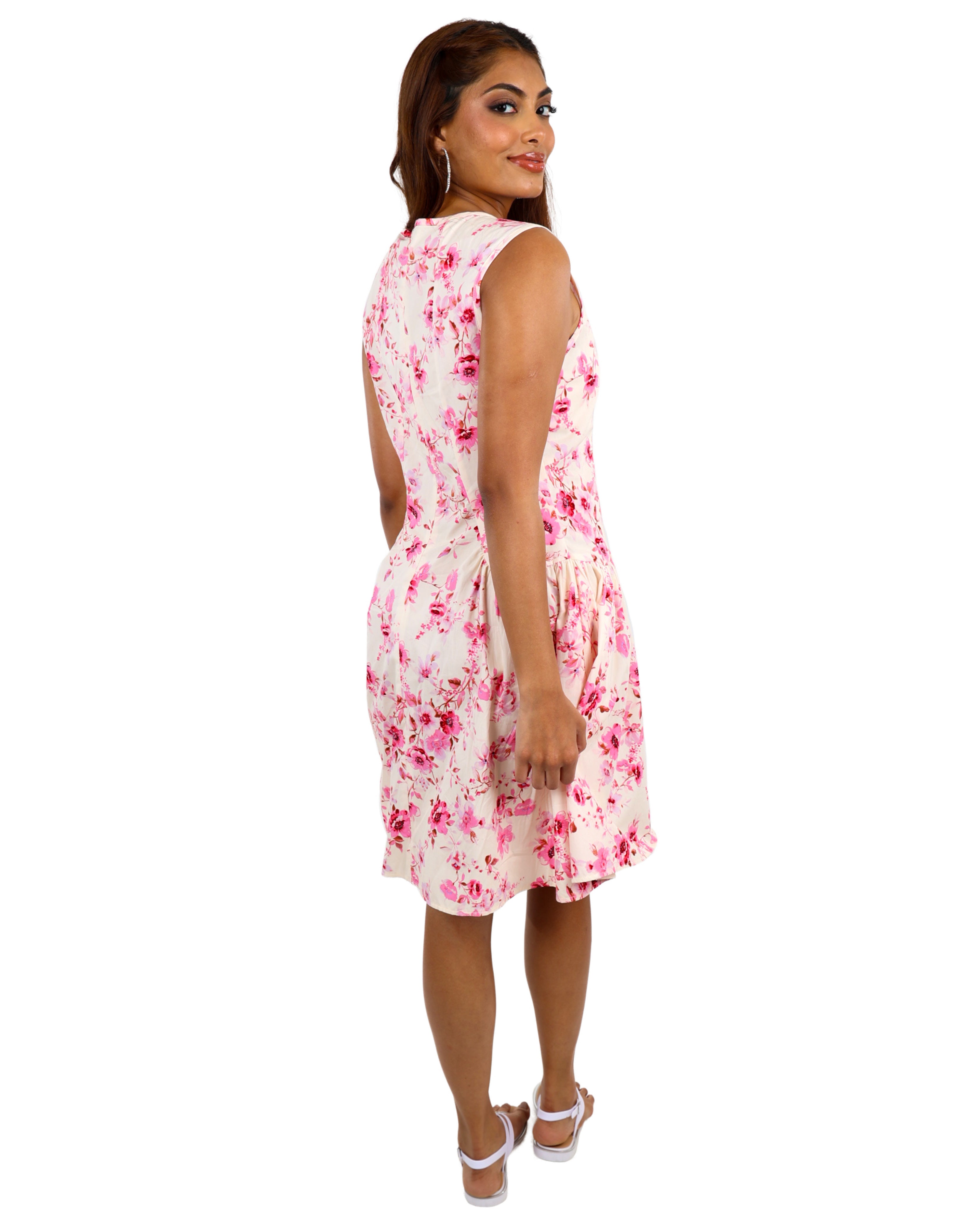 Floral Detail Paneled Mini Dress