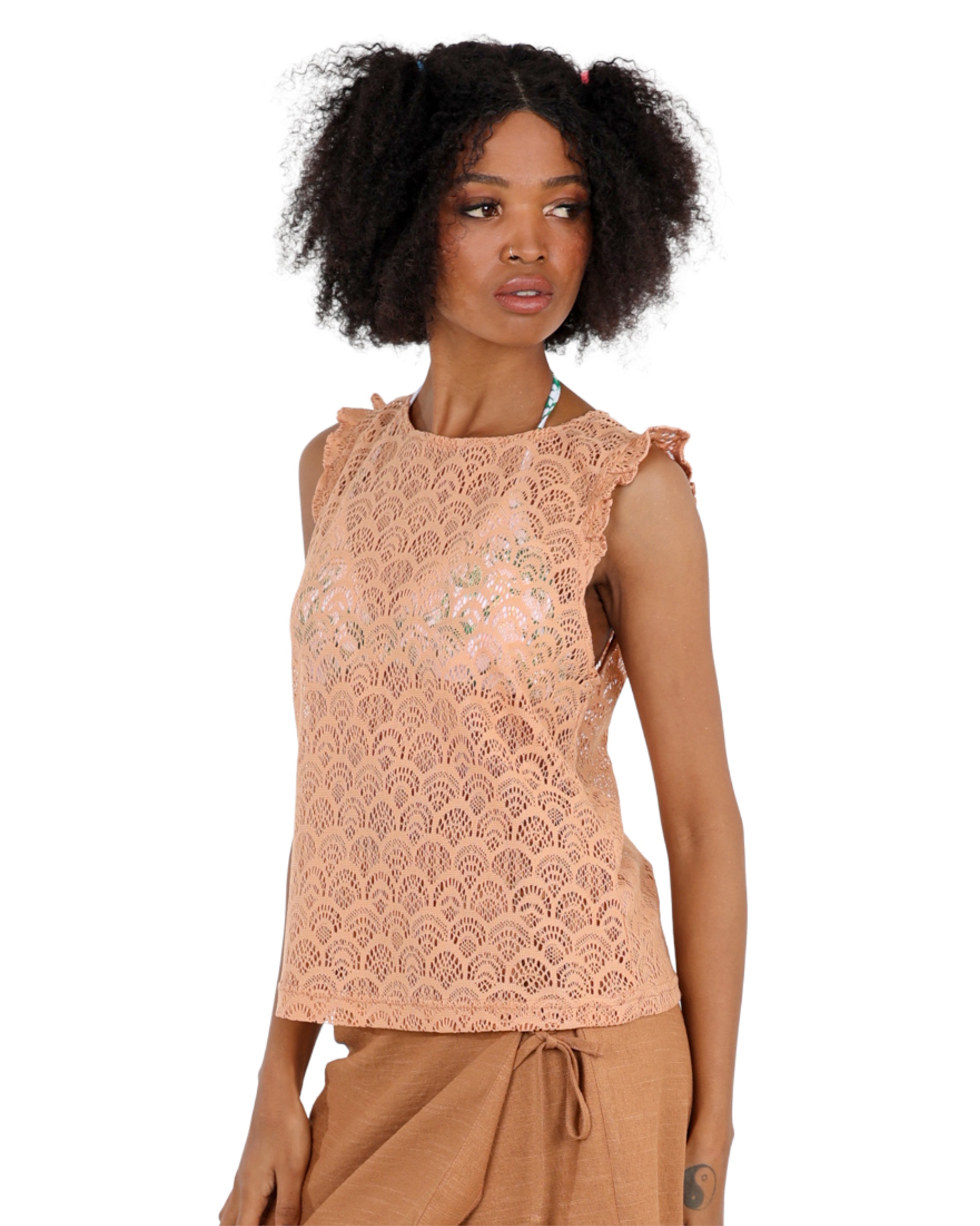 Sleeveless Crochet Tank Top