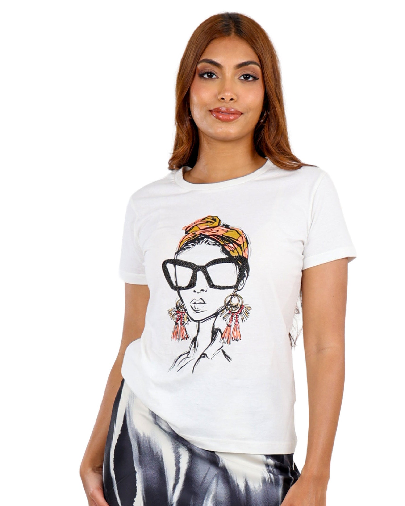 Face Graphic Crew Neck Graphic T-Shirt