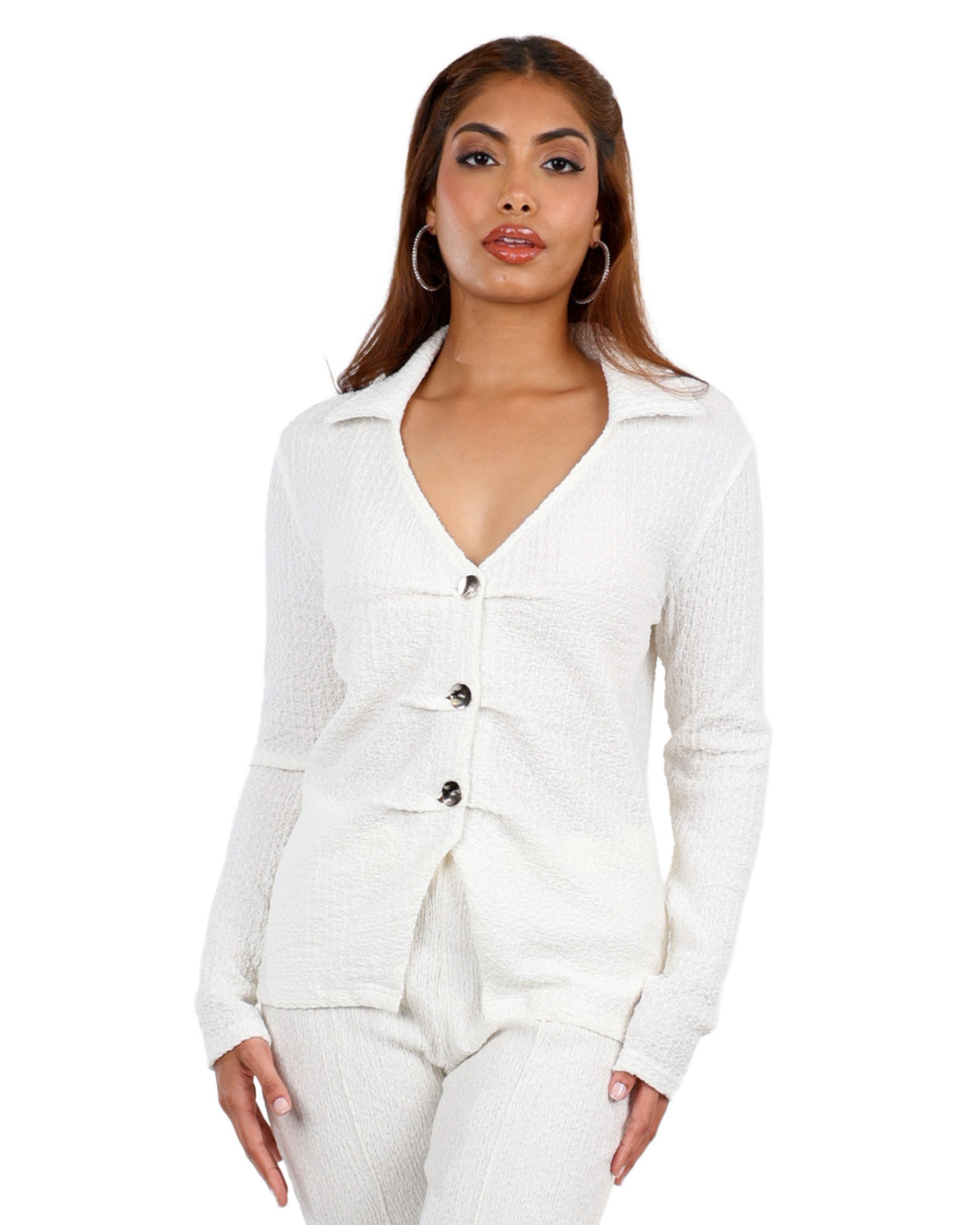 Bubble Knit Long Sleeve Shirt