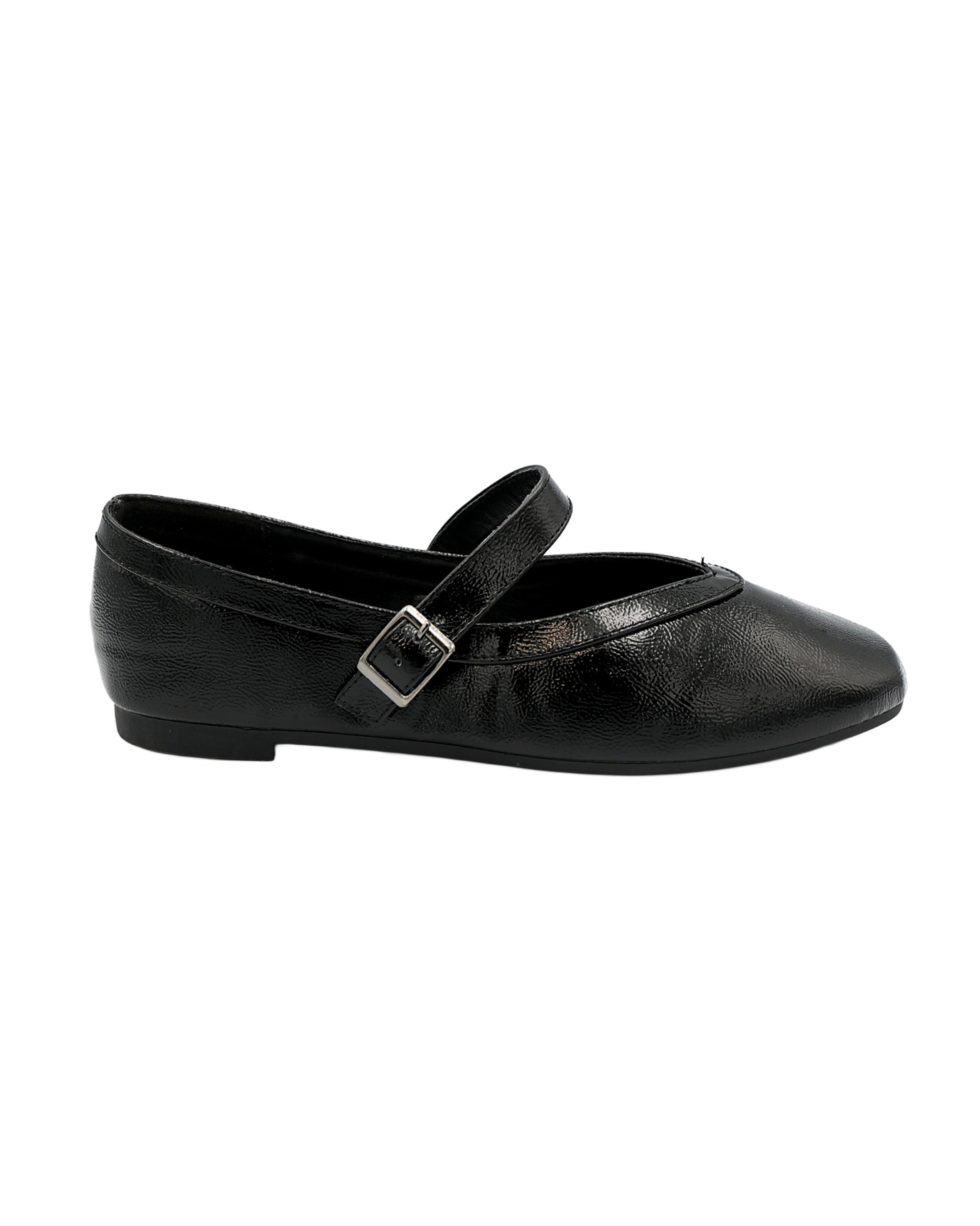Black Bar Buckle Pumps