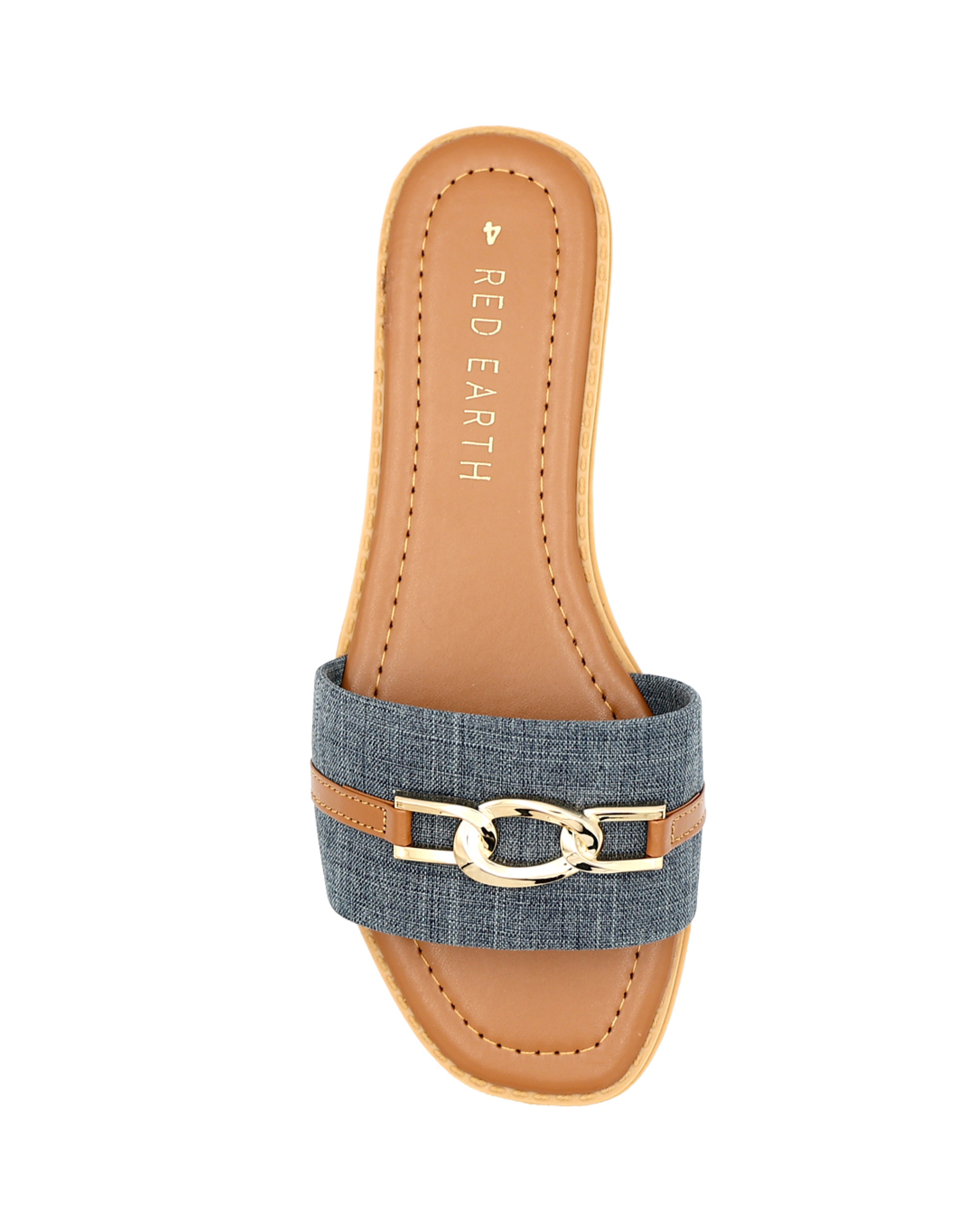 Denim Embellished Mule